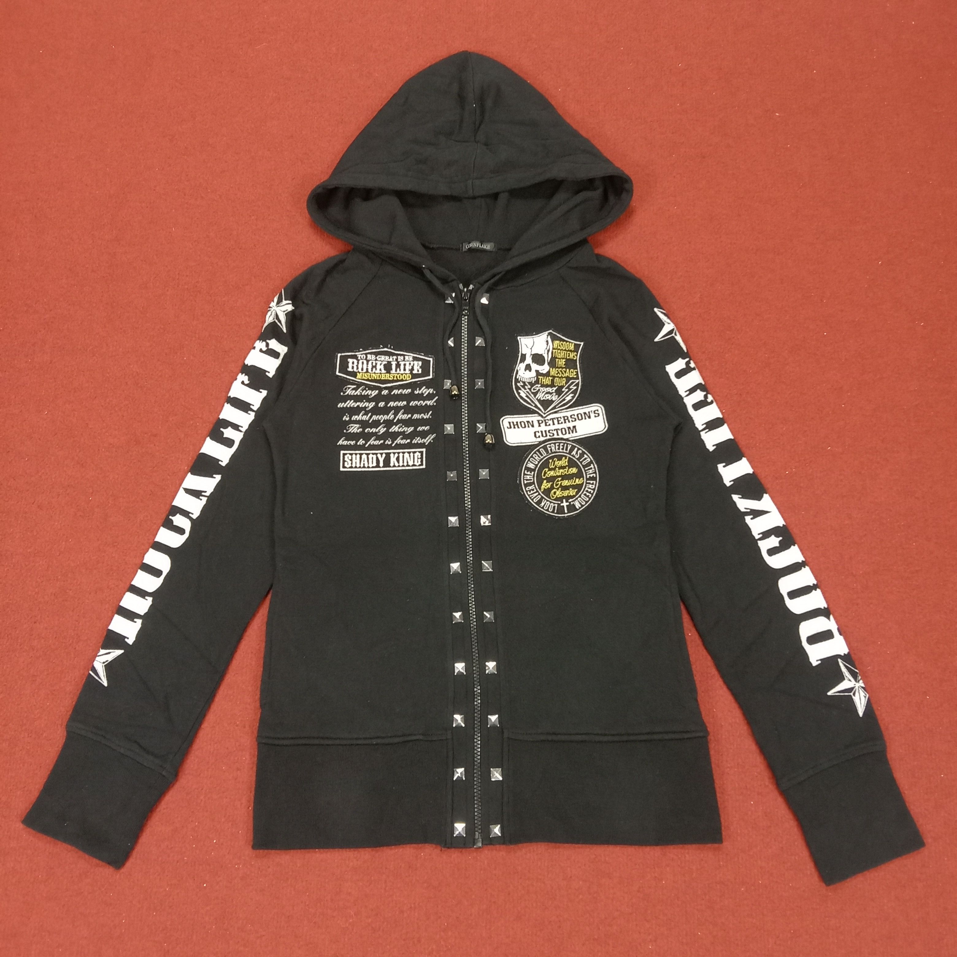Vintage Cornflake Rock Life Punk Rock Style Zipper Hoodies Size XS / US 0-2 / IT 36-38 - 3 Thumbnail