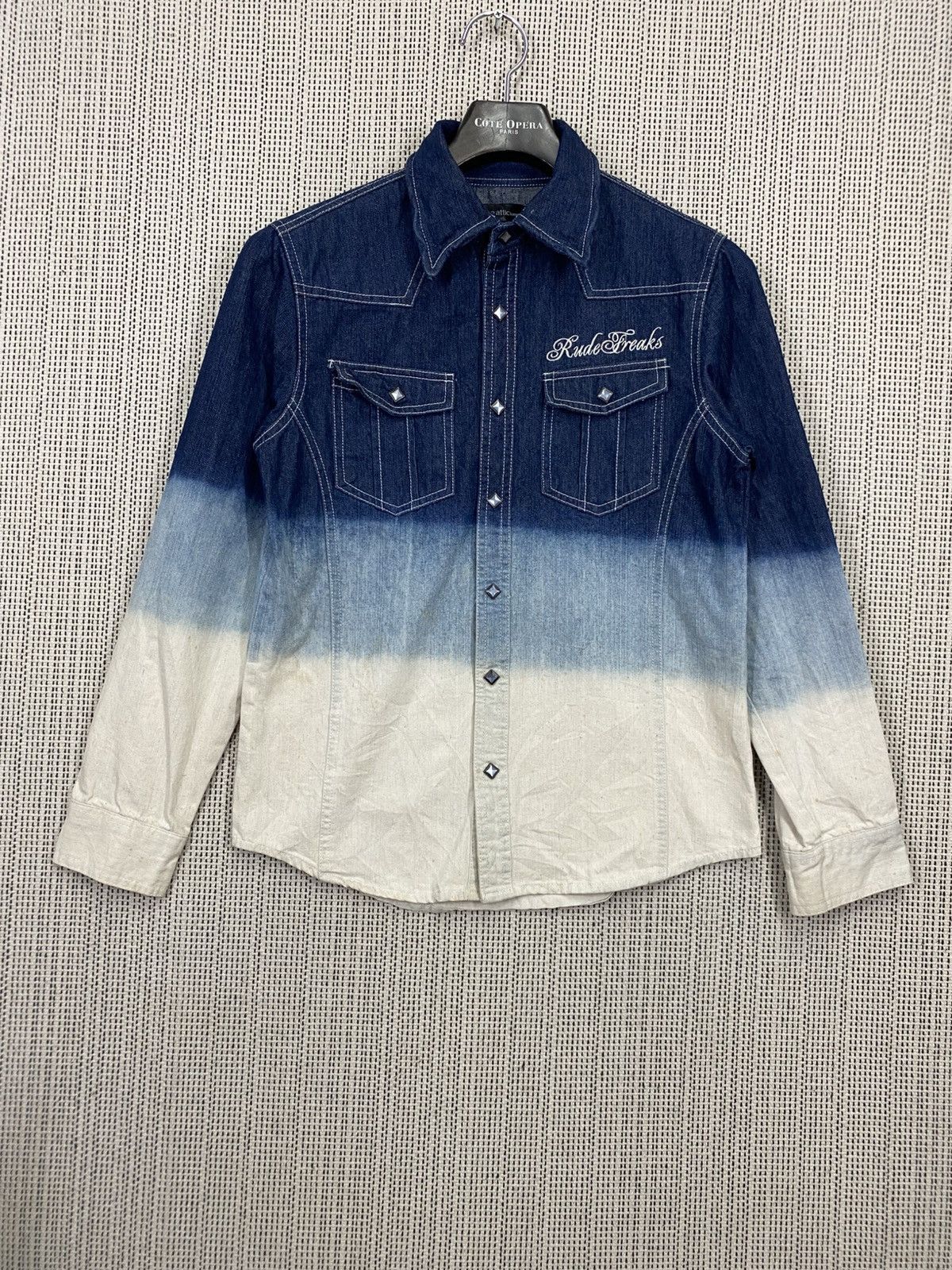 Designer × In The Attic × Japanese Brand INC Denim Western Shirt Blue Ombre 2 Pocket Button Up Size US M / EU 48-50 / 2 - 2 Thumbnail