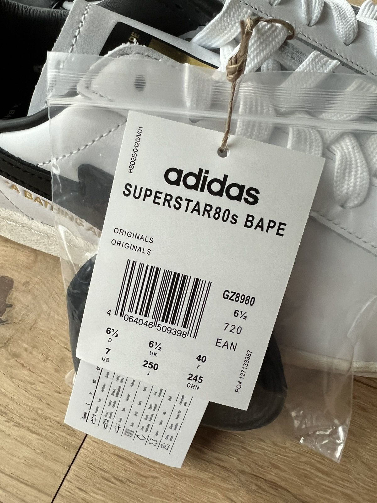 Adidas × Bape adidas Superstar 80s BAPE-Exclusive White Black_Deadstock Size US 7 / EU 40 - 15 Thumbnail