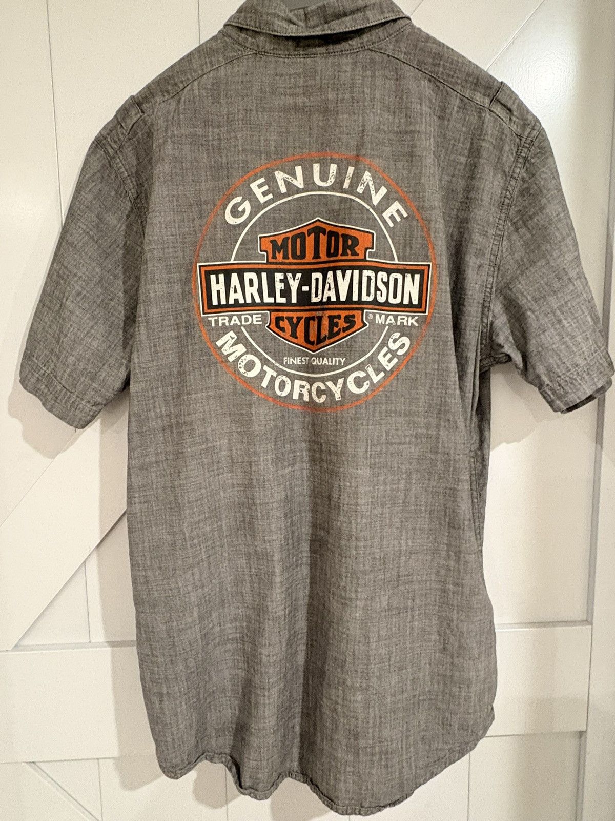 Harley Davidson Harley Davidson Gray Button-Down Shirt Size US M / EU 48-50 / 2 - 2 Thumbnail
