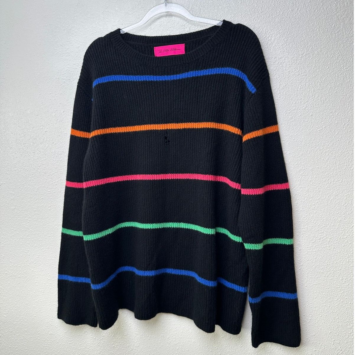 Other The Elder Statesman Black Multicolor Stripe Cashmere Sweater Size M / US 6-8 / IT 42-44 - 3 Thumbnail