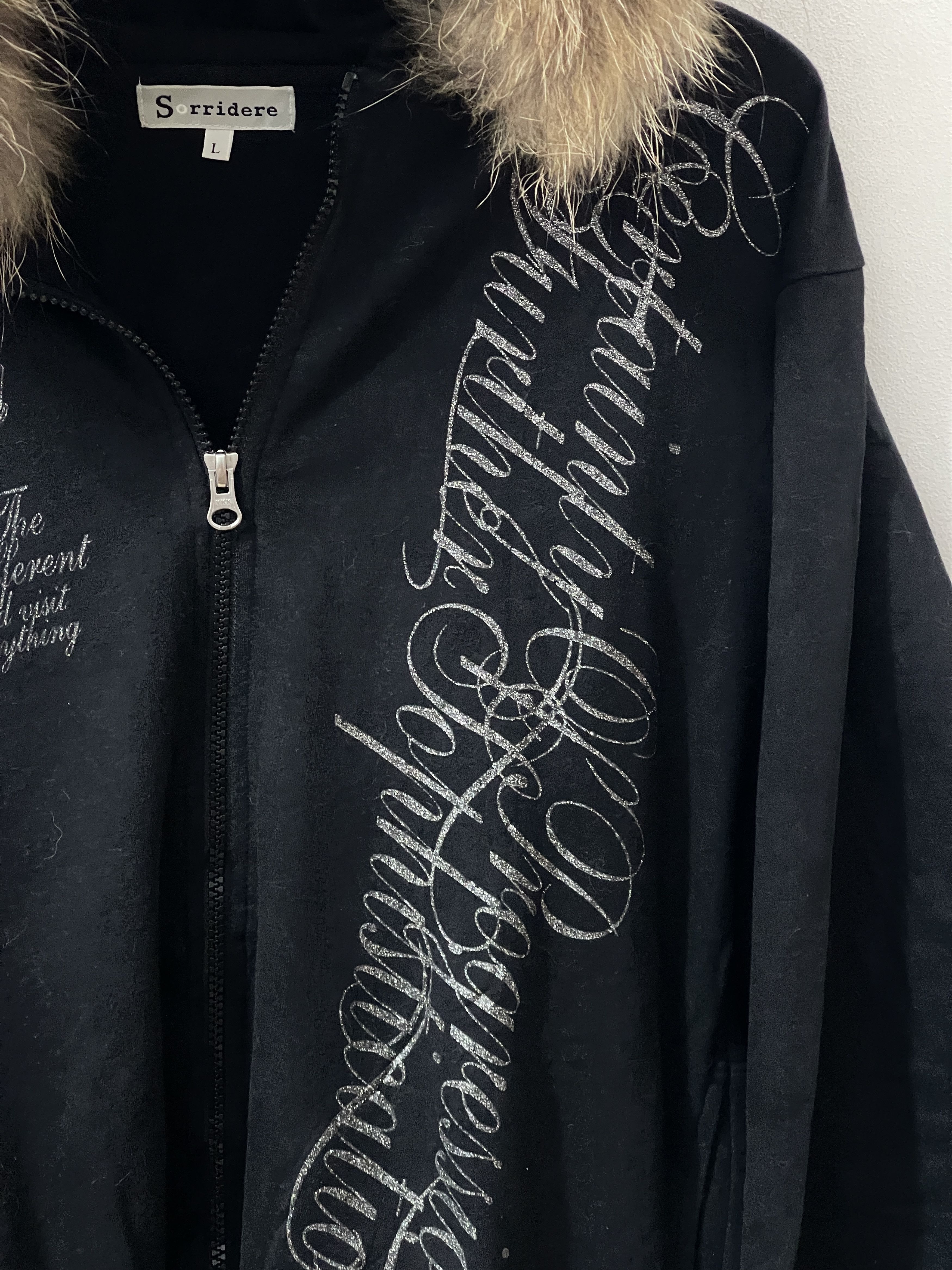 Japanese Brand 2000s Sorride Japan Archive Poem Poet Fur Vkei Style Hoodie Size US L / EU 52-54 / 3 - 5 Thumbnail