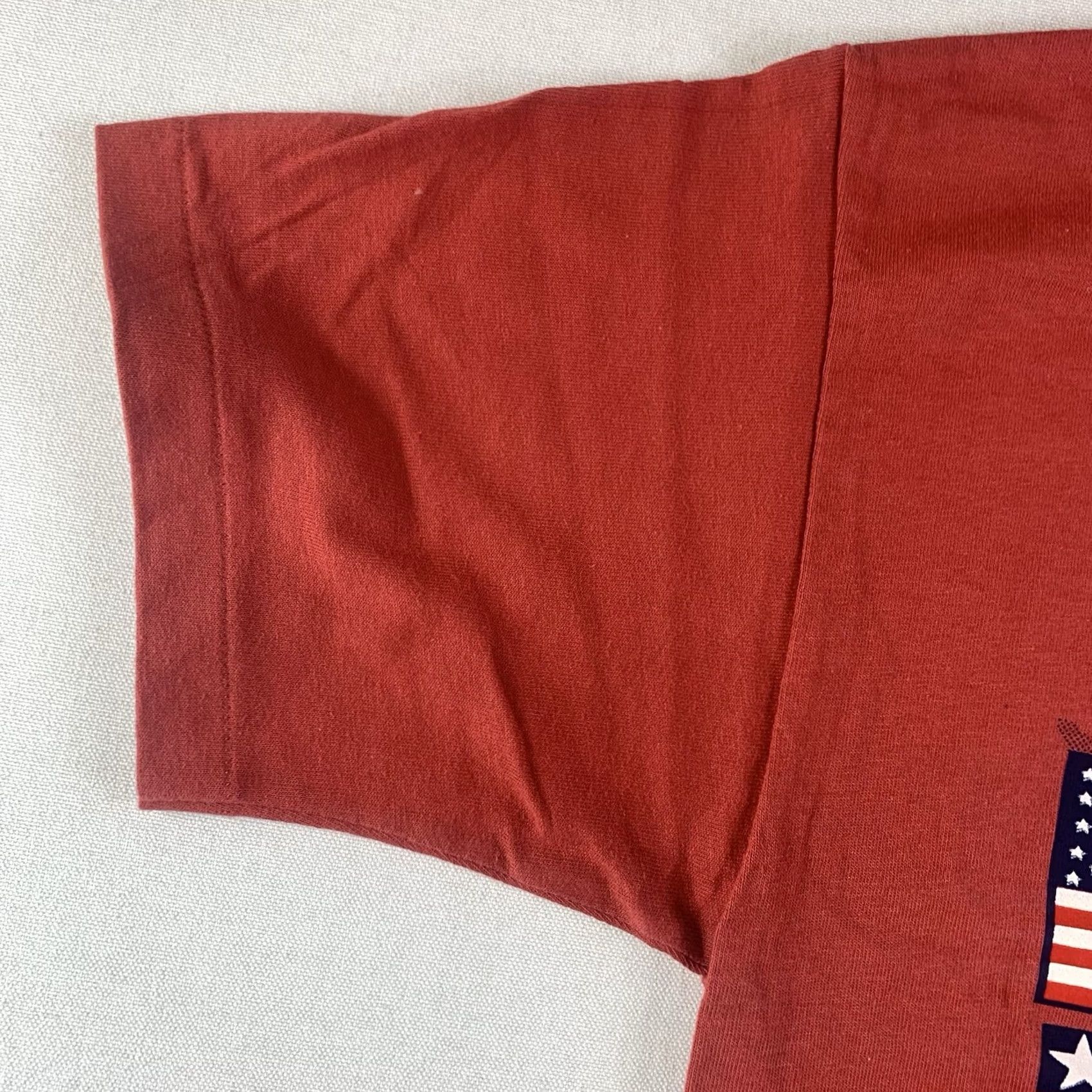 Changes VINTAGE Changes tag God Bless America Single Stitch T-Shirt Mens Med Made In USA Shirt Mens Medium Red USA 90s Flag Patriotic Logo Streetwear Size US M / EU 48-50 / 2 - 6 Thumbnail