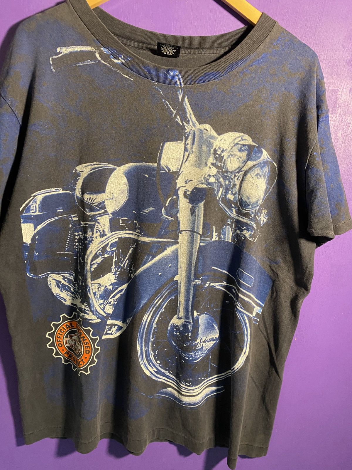 Harley Davidson Vintage 1996 Harley davidson motorcycle AOP t-shirt Size US L / EU 52-54 / 3 - 3 Thumbnail