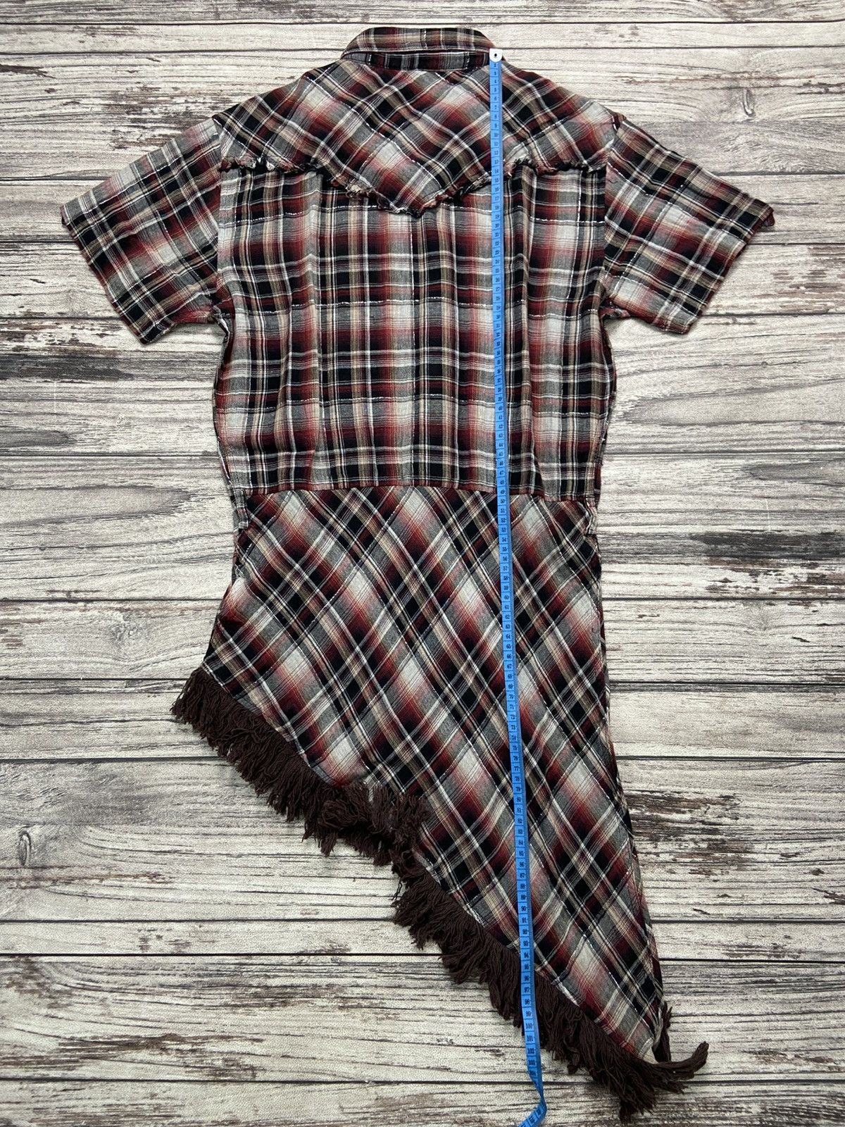 If Six Was Nine × Le Grande Bleu (L.G.B.) × semanticdesign Rare 2000s Semantic Design Asymetric Midi Plaid Dress Size M / US 6-8 / IT 42-44 - 8 Thumbnail