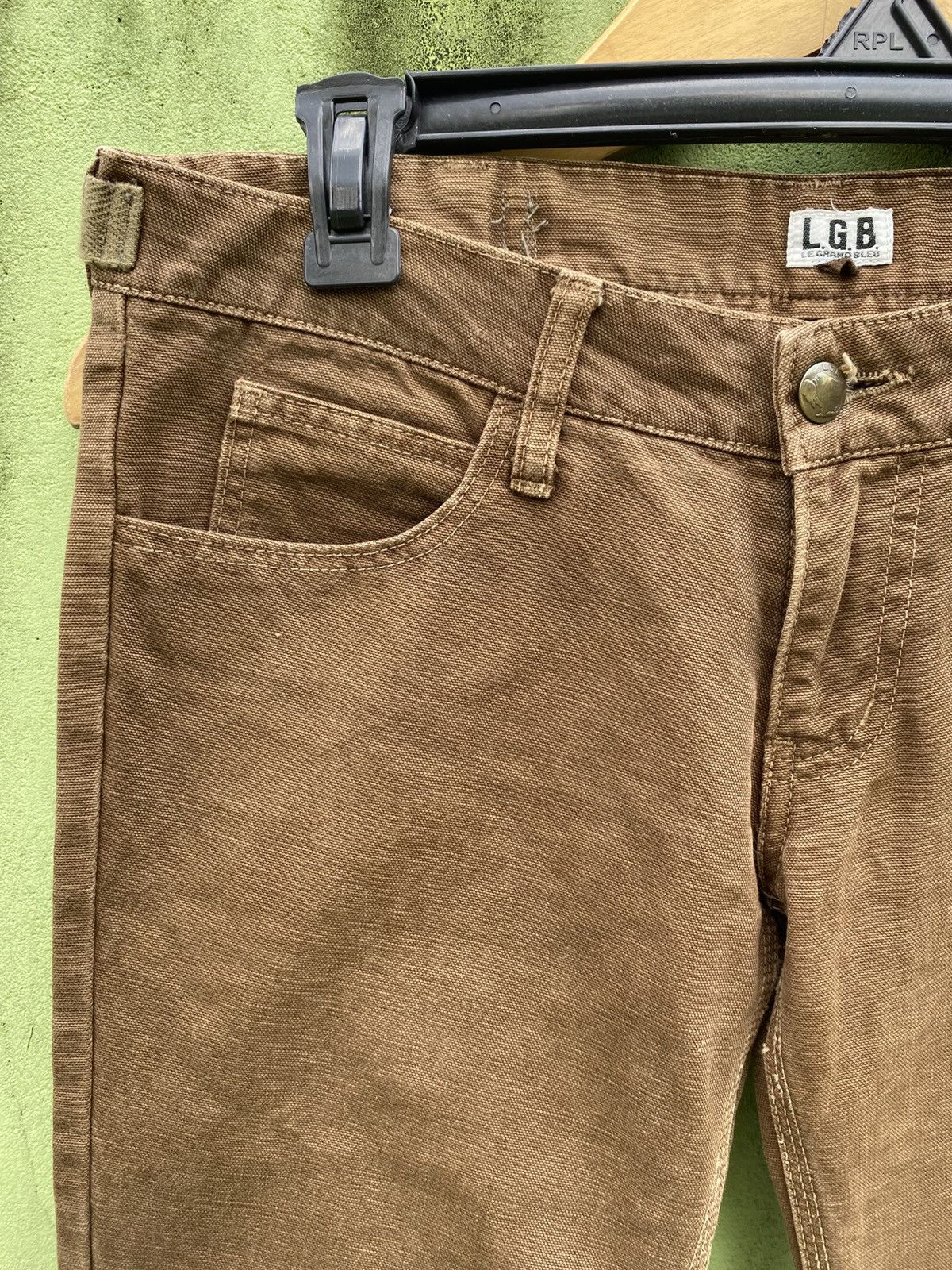Le Grande Bleu (L.G.B.) L.G.B. Brown Canvas Pants Utility Cargo Pocket & Distress Size US 31 - 3 Thumbnail