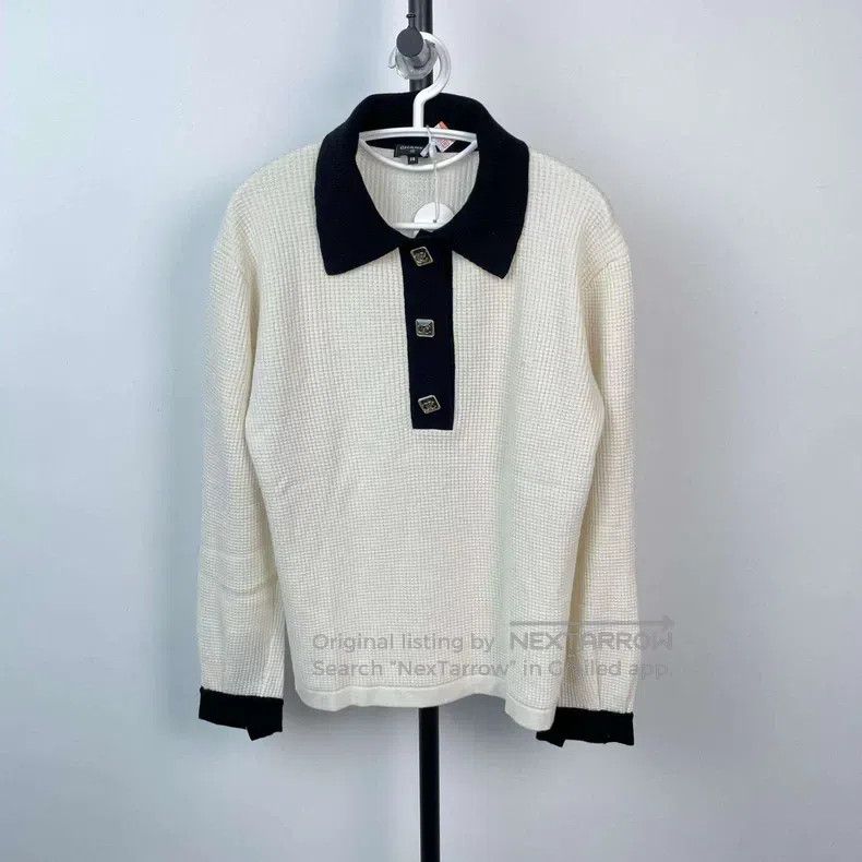Chanel Chanel Waffle stitched black edge Polo collar long sleeves Size XS / US 0-2 / IT 36-38 - 1 Thumbnail