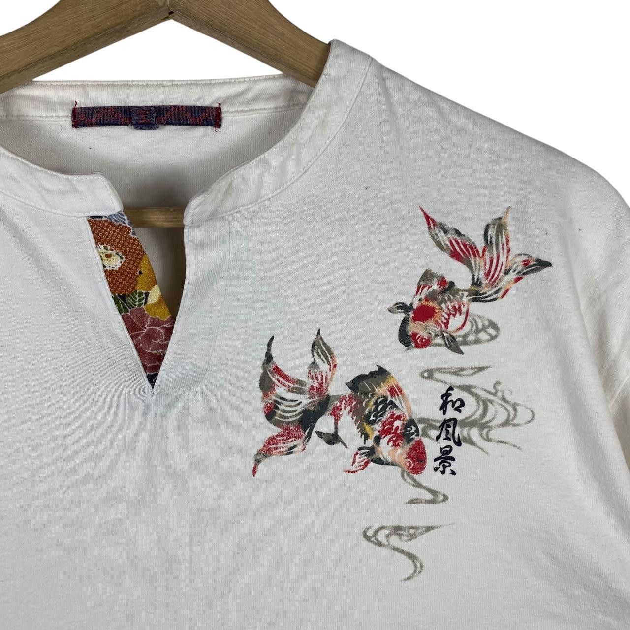 Other JAPAN TRADITIONAL GOLDFISH Karakuri Onsen Henley Tee Shirt Size L / US 10 / IT 46 - 3 Thumbnail