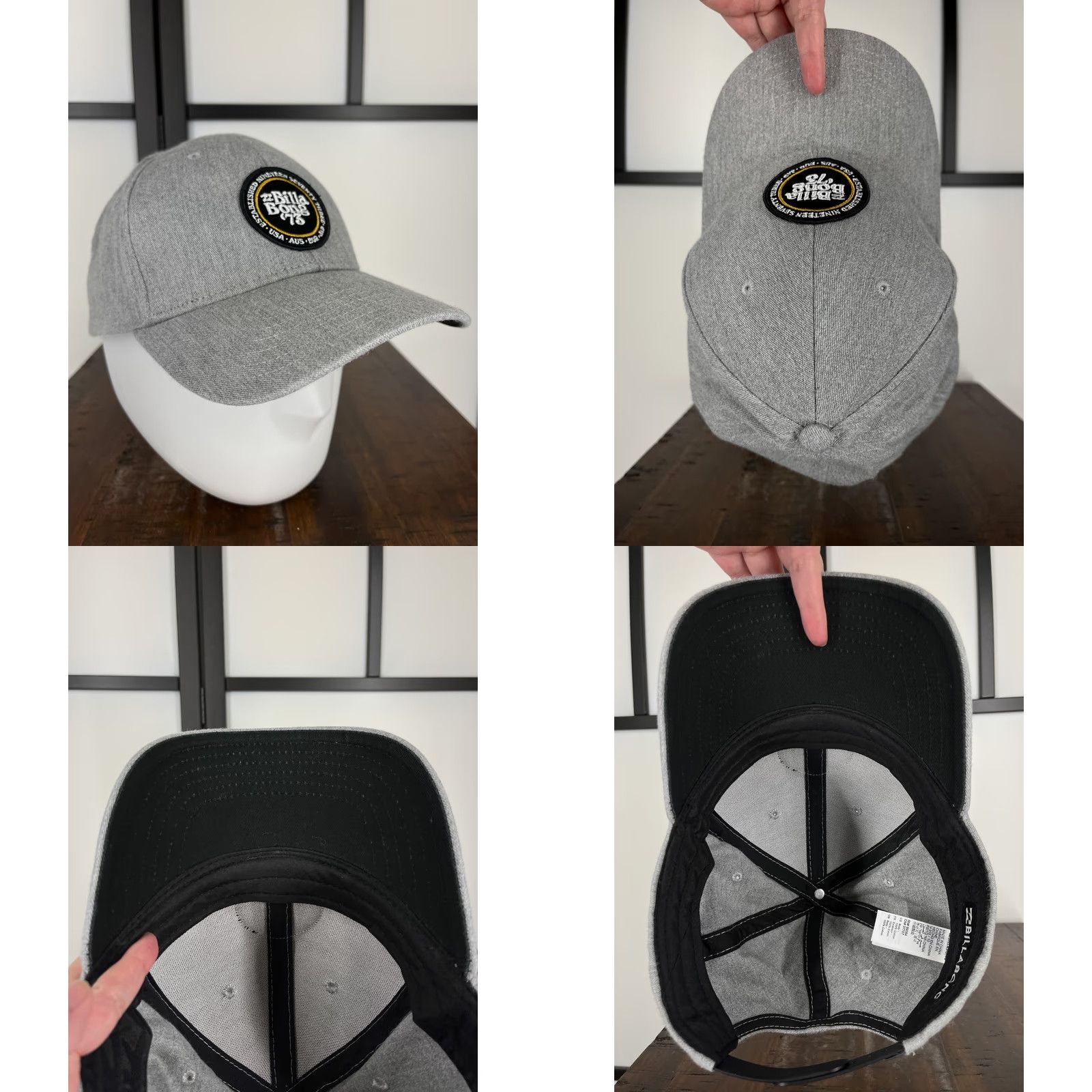 Billabong Billabong Hat Cap Snap Back Adult One Size Gray 100% Cotton Surf Skate 1973 90s Vintage Mens Adjustable Twill Pattern Solid Size ONE SIZE - 8 Thumbnail