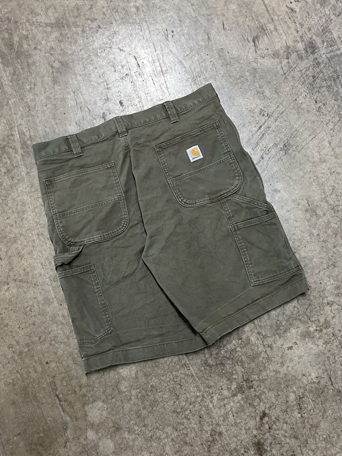 Carhartt × Vintage Carhartt earthtone green carpenter shorts streetwear hype Size US 36 / EU 52 - 1 Thumbnail