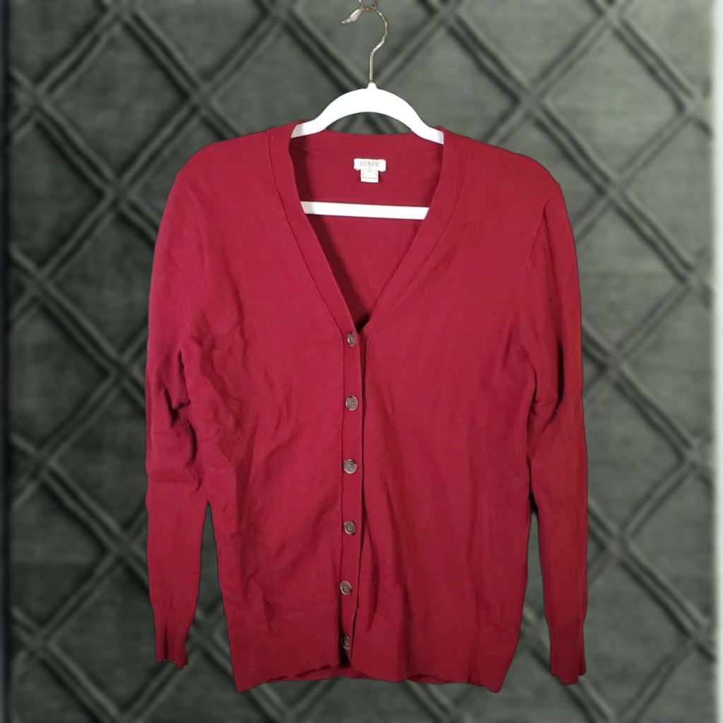 J.Crew J.CREW Cardigan Wool Blend Long Sleeve Button Up Red M Womens Shirt Size M / US 6-8 / IT 42-44 - 1 Thumbnail