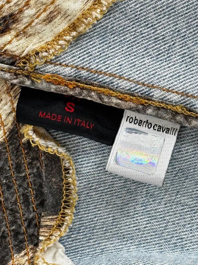 Roberto Cavalli FW2002 Roberto Cavalli Geometrical Blue Denim Jacket Size US S / EU 44-46 / 1 - 12 Thumbnail