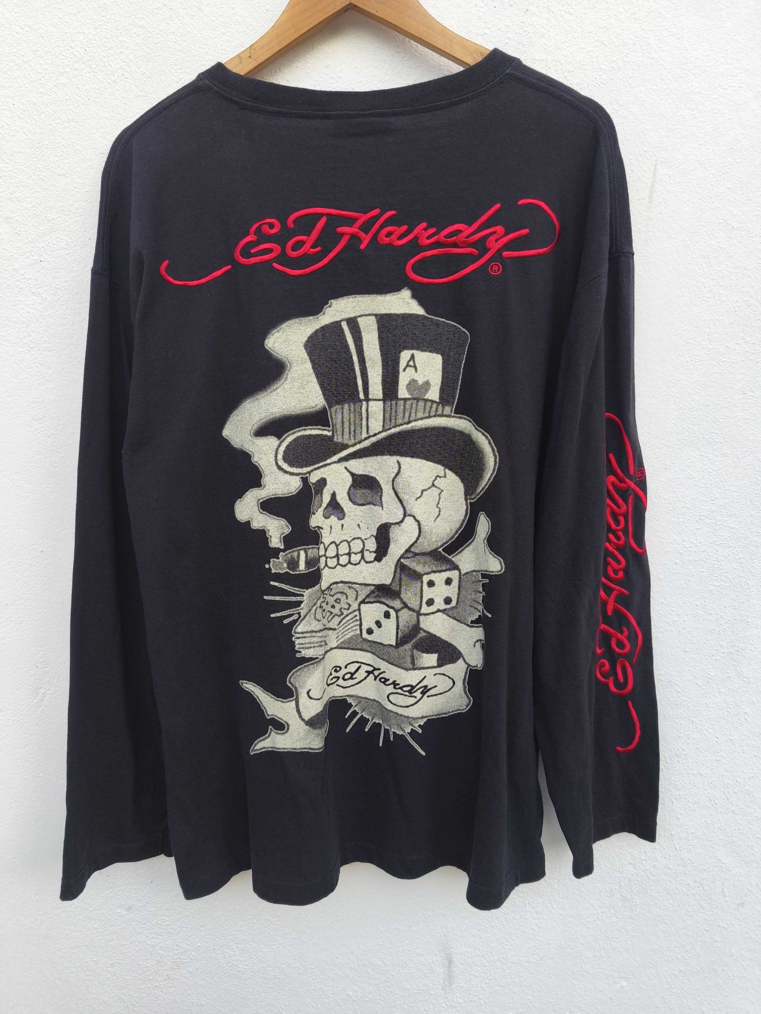Ed Hardy 🔥 Ed Hardy t shirt long sleeve skulls Christian Audigier Size US XL / EU 56 / 4 - 3 Thumbnail