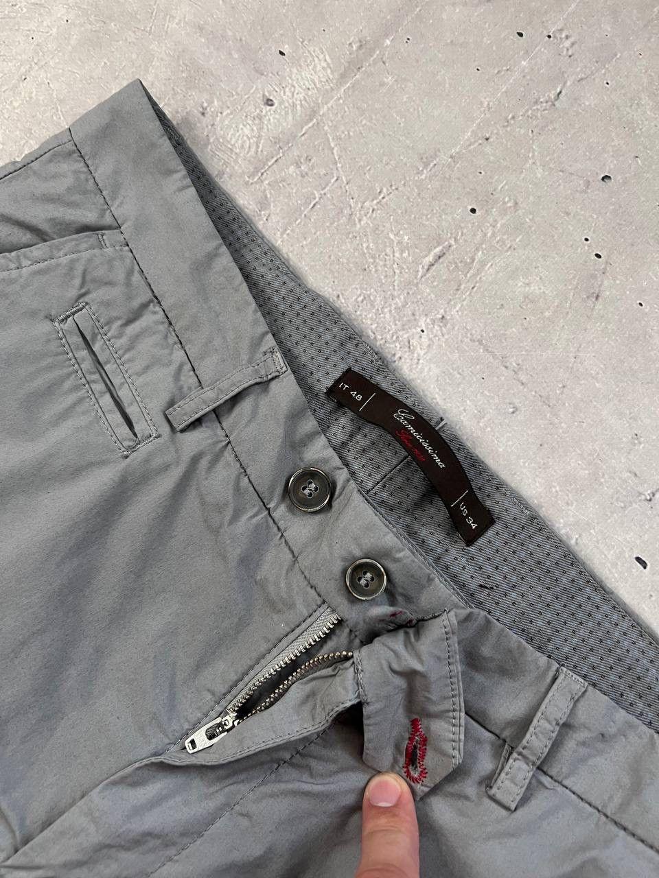 Other Camicissima Milano Gray / Silver Men’s Cotton Classic Pants Size US 34 / EU 50 - 3 Thumbnail