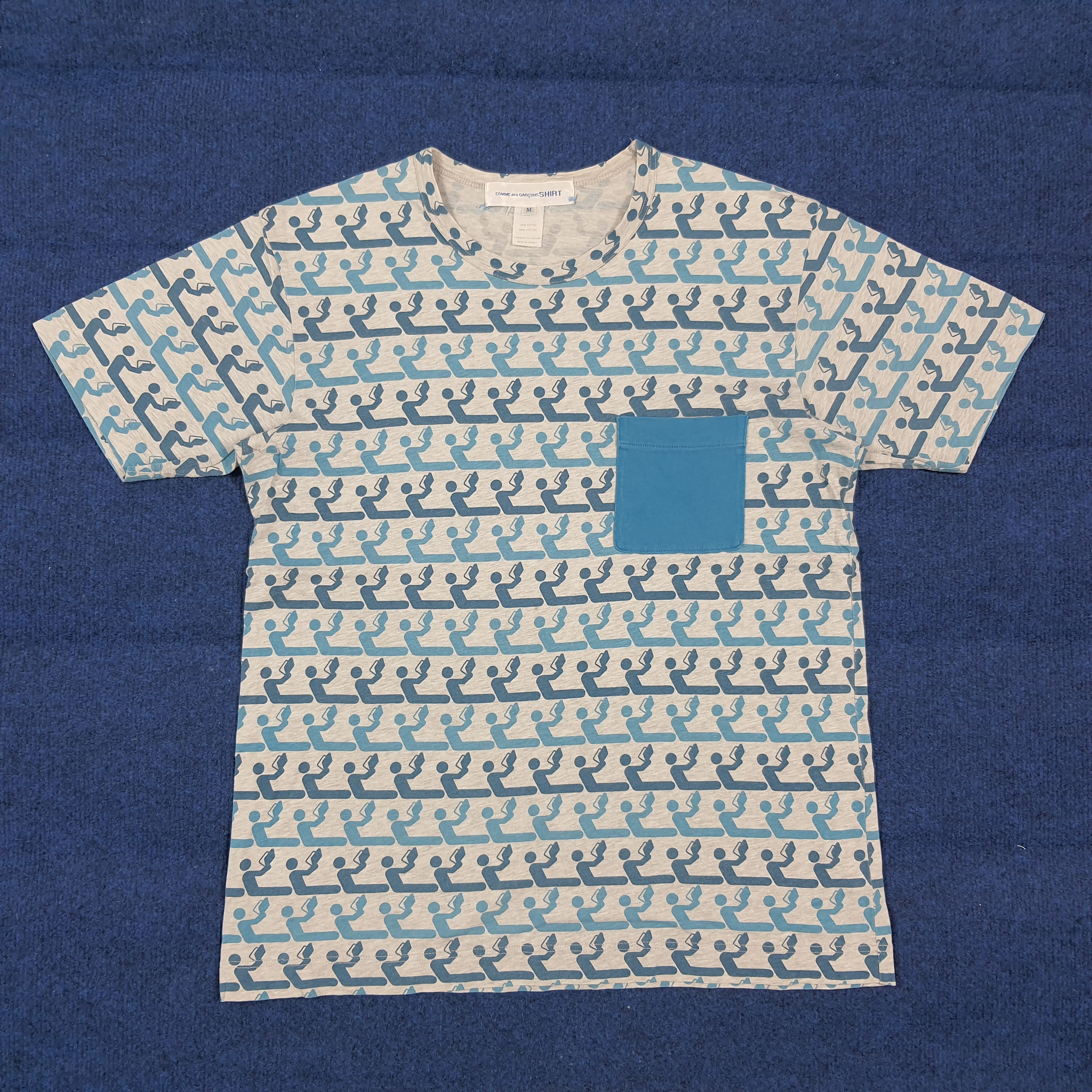 Comme des Garcons Vintage Comme Des Garcons Monogram Pocket Tee C299N17 Size US M / EU 48-50 / 2 - 1 Thumbnail