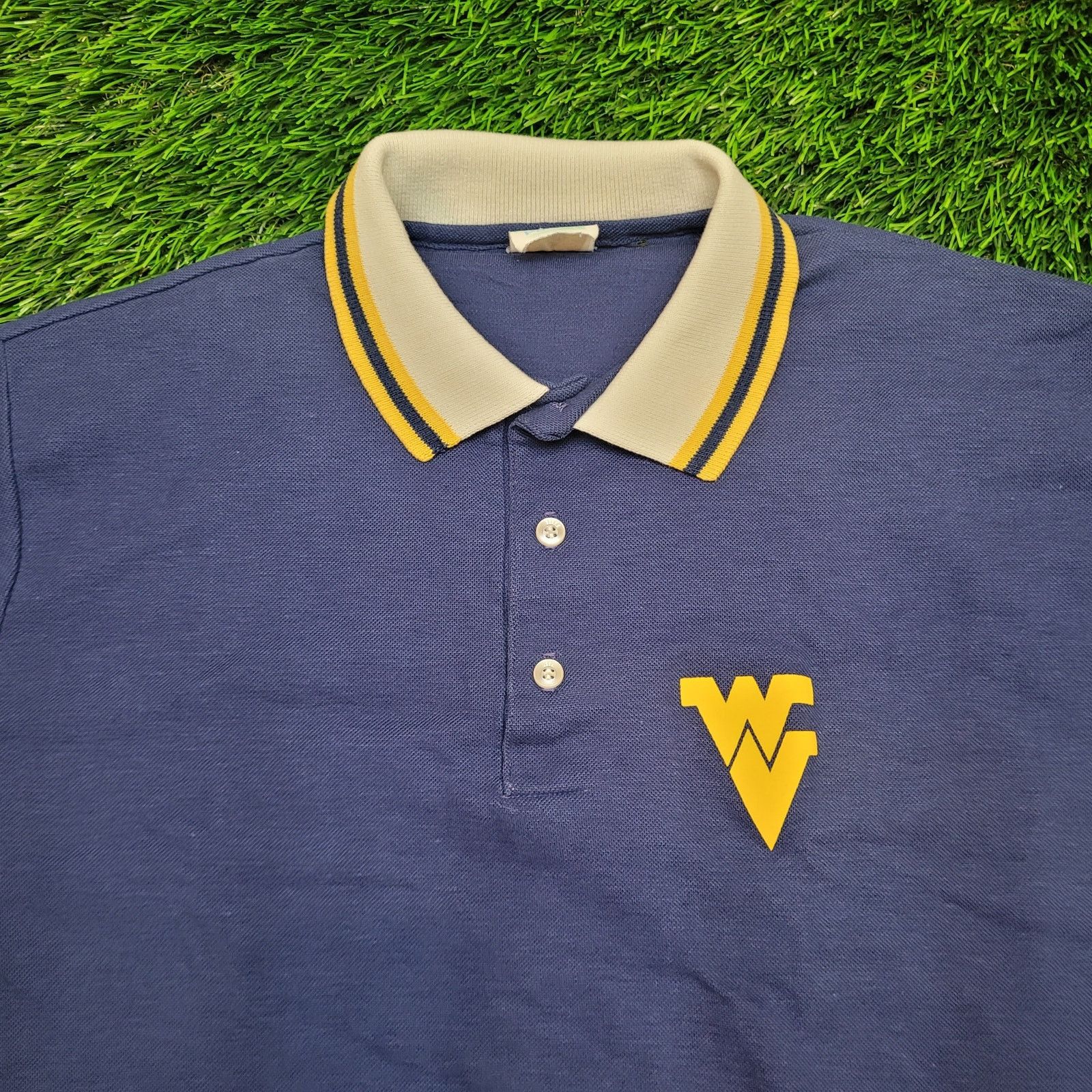 Vintage VTG 80s West Virginia WVU Mountaineers Polo Shirt Small USA Size US S / EU 44-46 / 1 - 2 Thumbnail
