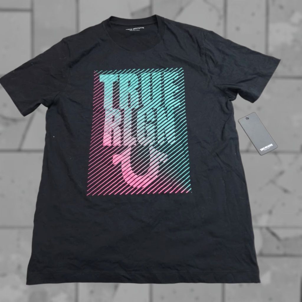 True Religion VINTAGE True Religion Shirt L Black Mens Crew Neck Short Sleeve Cotton Flaw Free 90s Size US L / EU 52-54 / 3 - 1 Thumbnail