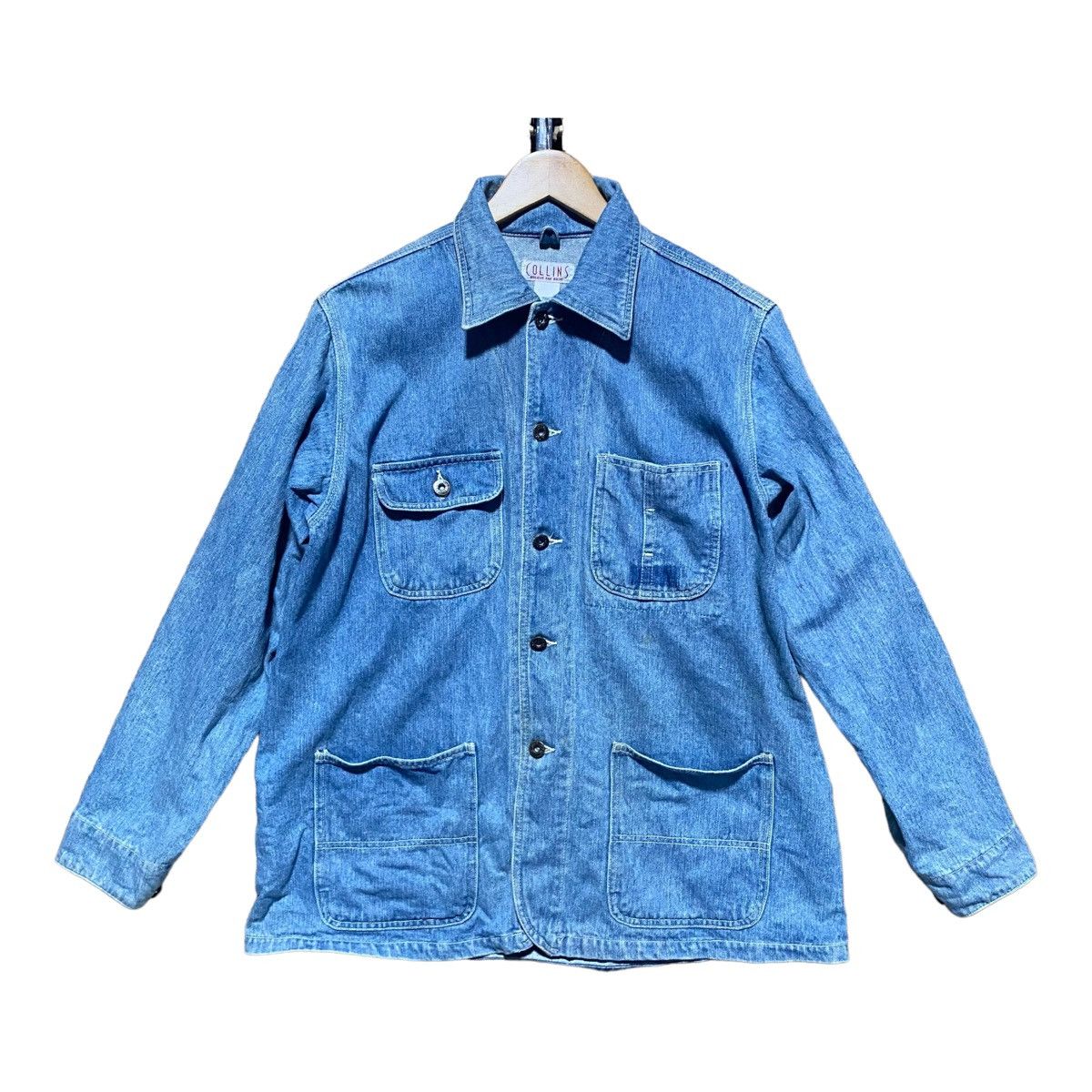Japanese Brand × Vintage Vintage Collins Denim Chore Jacket Size US XL / EU 56 / 4 - 2 Thumbnail