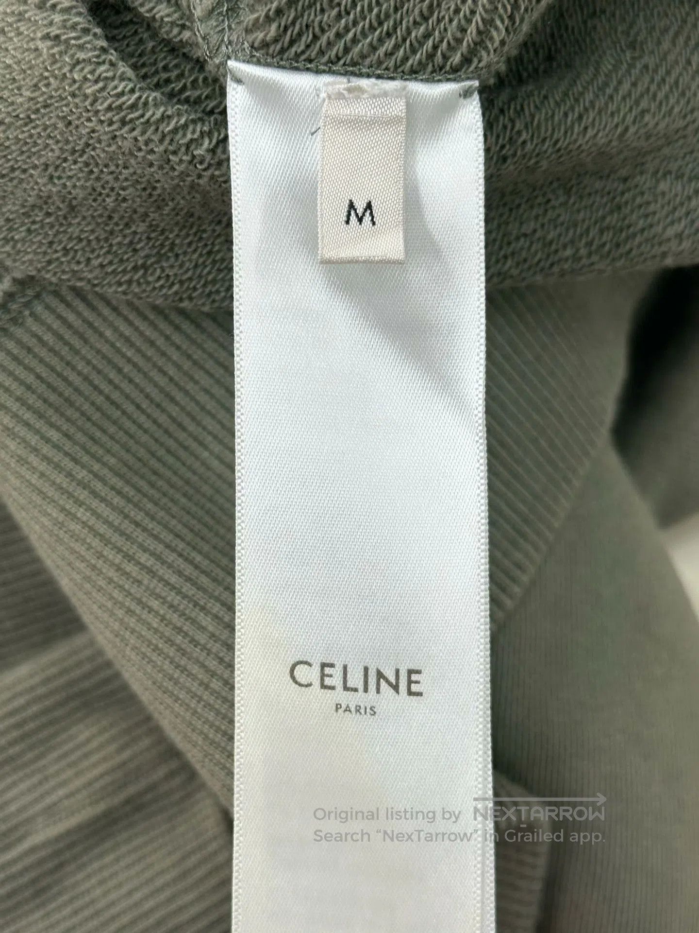 Celine CELINE Khaki Green Letter Printed Logo Sweatshirt| Size US M / EU 48-50 / 2 - 4 Thumbnail