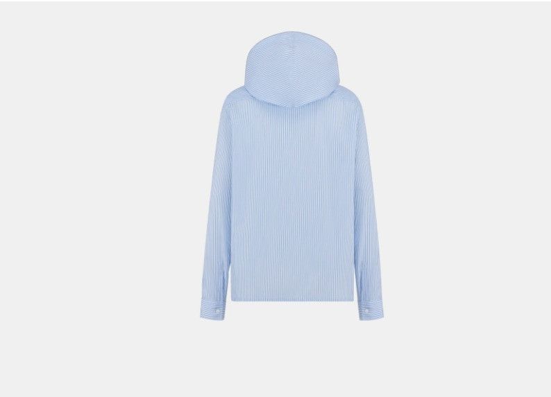 Dior o1w1db10225 483C558A5 Couture Hooded Shirt in White & Blue Size US M / EU 48-50 / 2 - 2 Thumbnail