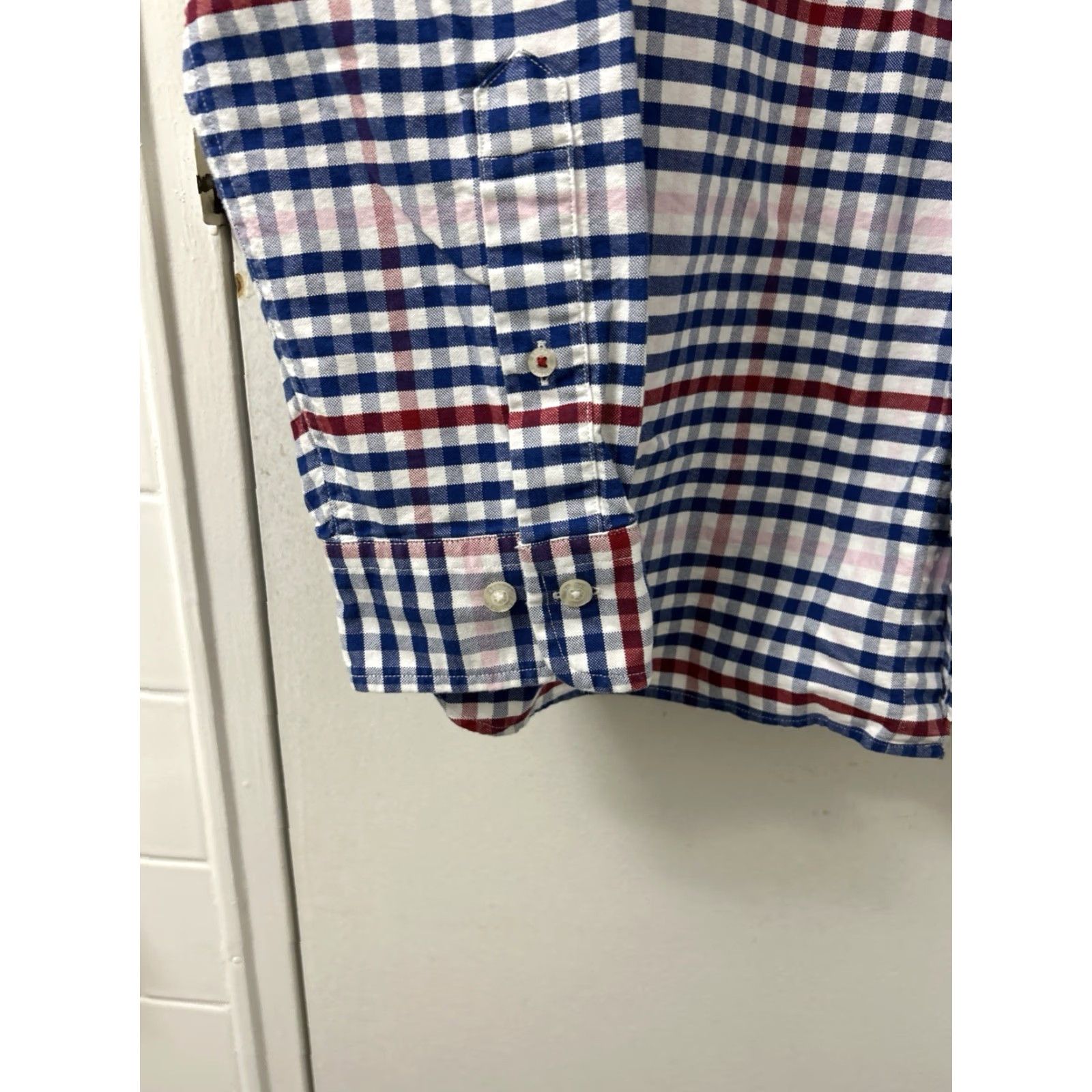 Brooks Brothers Brooks Brothers Red Fleece Shirt Mens L Blue Red Gingham Check Button-Down Size US L / EU 52-54 / 3 - 6 Thumbnail
