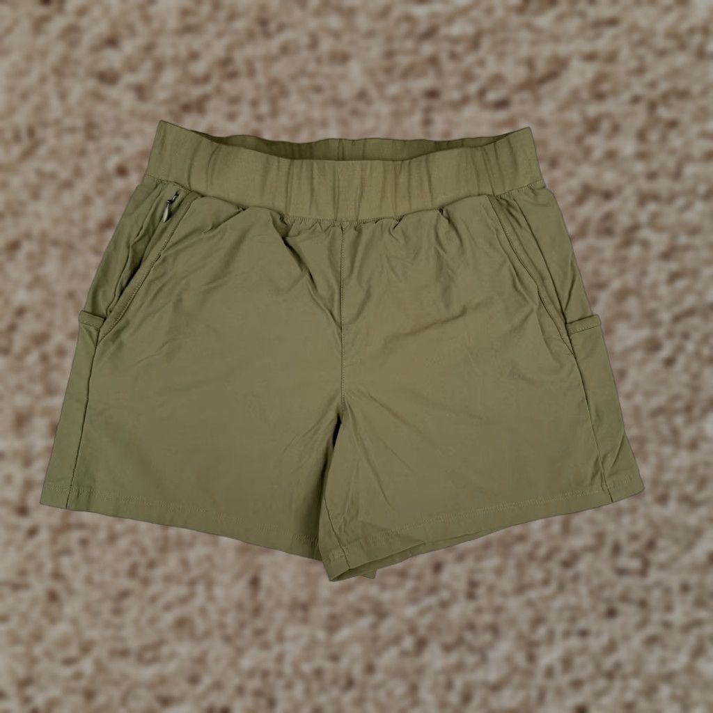 Vintage Columbia Shorts Women Large Green Chino Elastic Nylon Pull On Pockets 34x5 Size 36" / US 14 / IT 50 - 1 Thumbnail