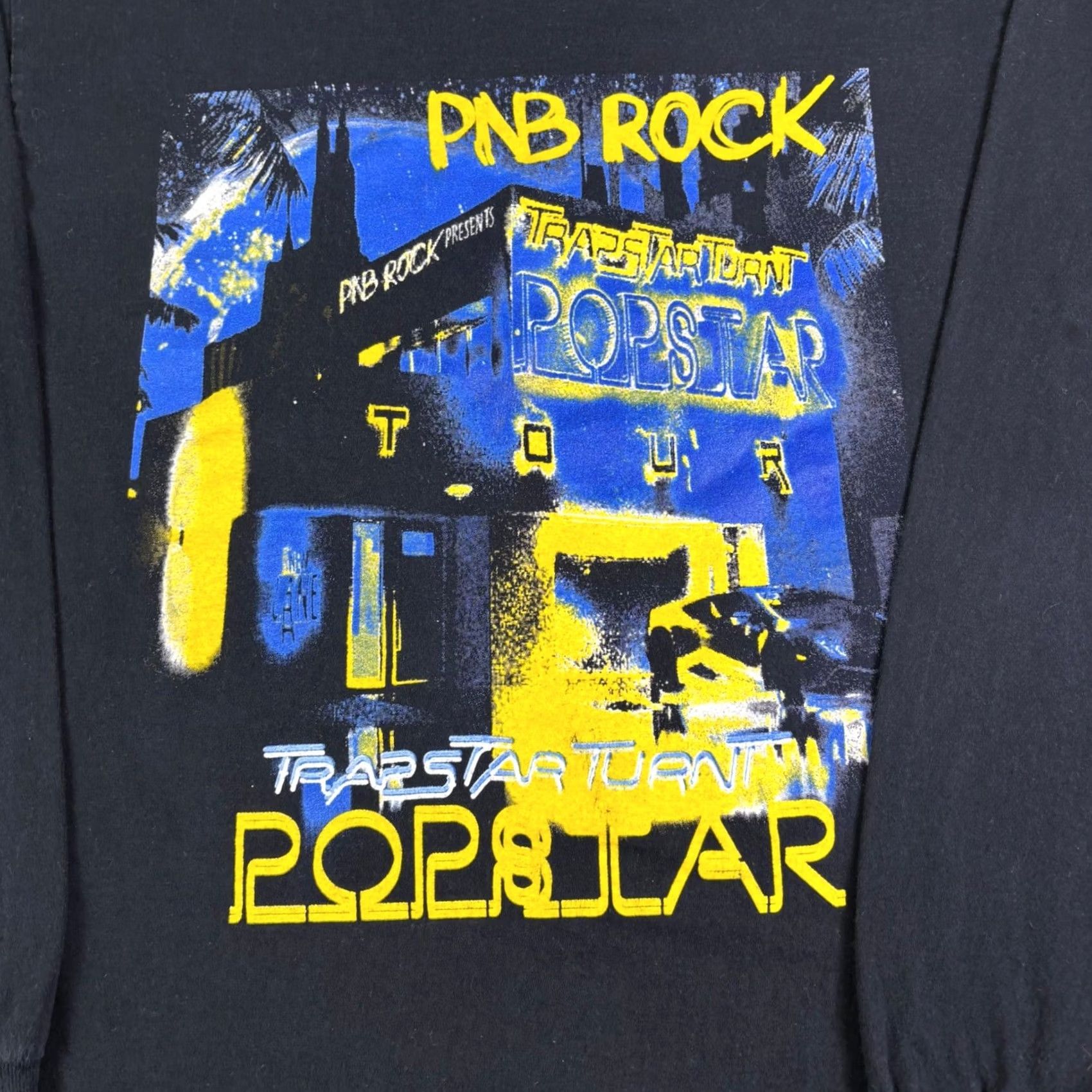 Vintage PnB Rock Trapstar Turnt Popstar Tour Long Sleeve Graphic T-Shirt Mens Large Black Crew Neck Logo Double-Sided Vintage No Size US L / EU 52-54 / 3 - 7 Thumbnail
