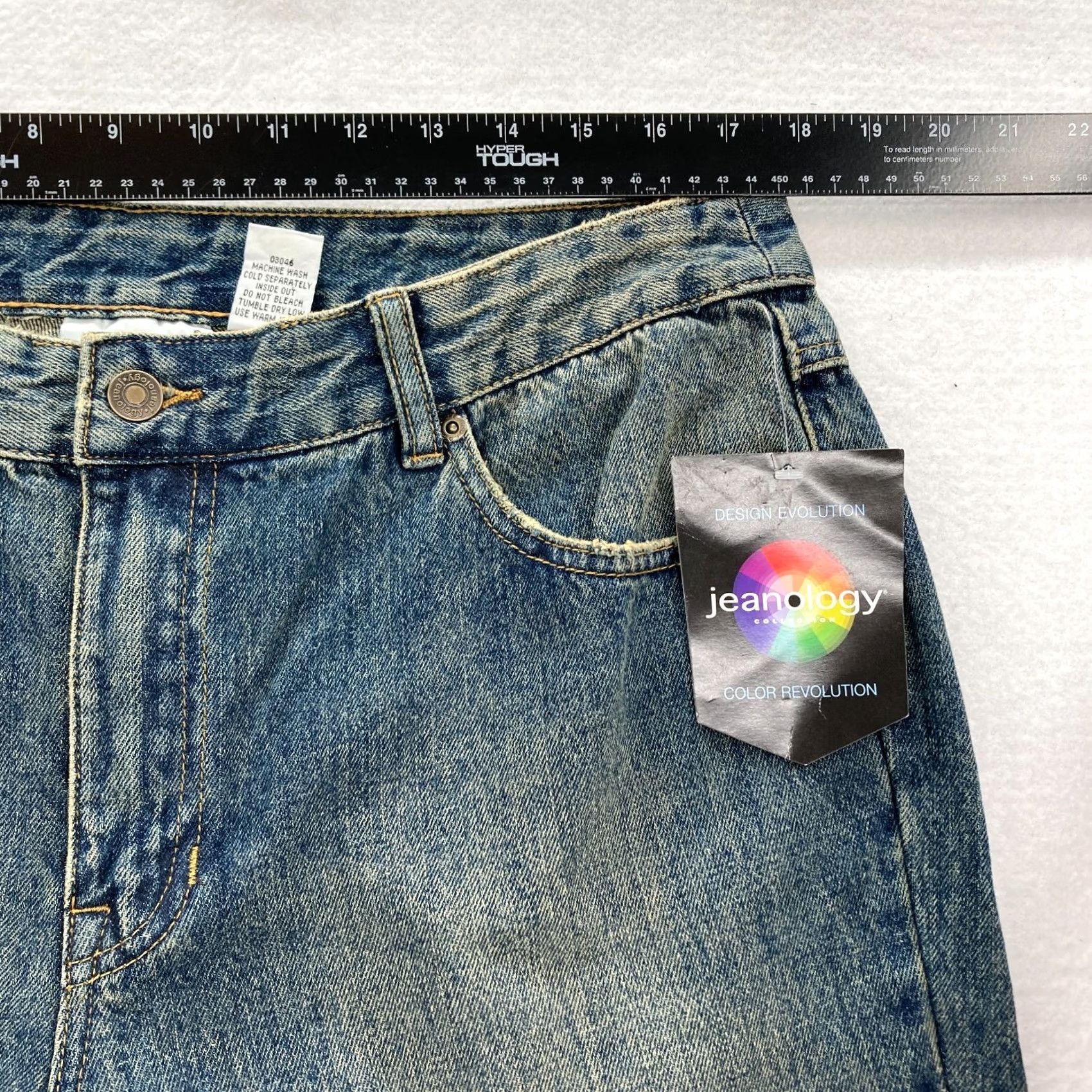 Denime Jeanology Jeans Women's 16 Tall Medium Wash Blue Denim Mid Rise Bootscut Boho Vintage Y2K Lounge Size 38" / US 16 / IT 52 - 7 Thumbnail