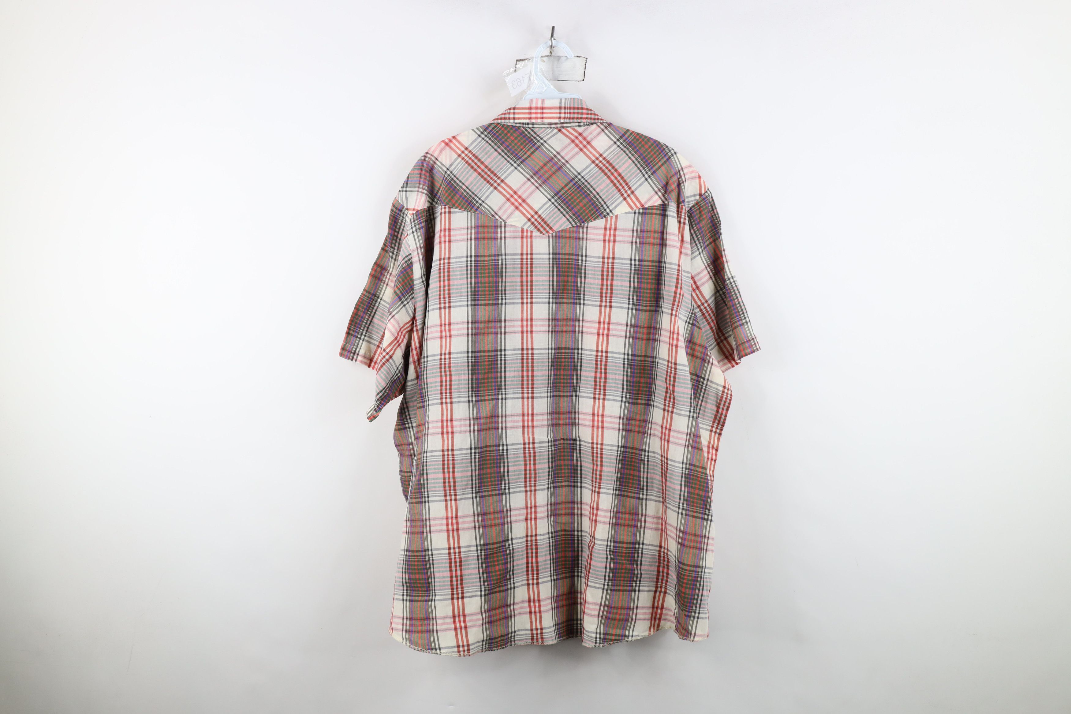 Wrangler Vintage 90s Wrangler Plaid Western Cowboy Button Shirt Size US XXL / EU 58 / 5 - 11 Thumbnail