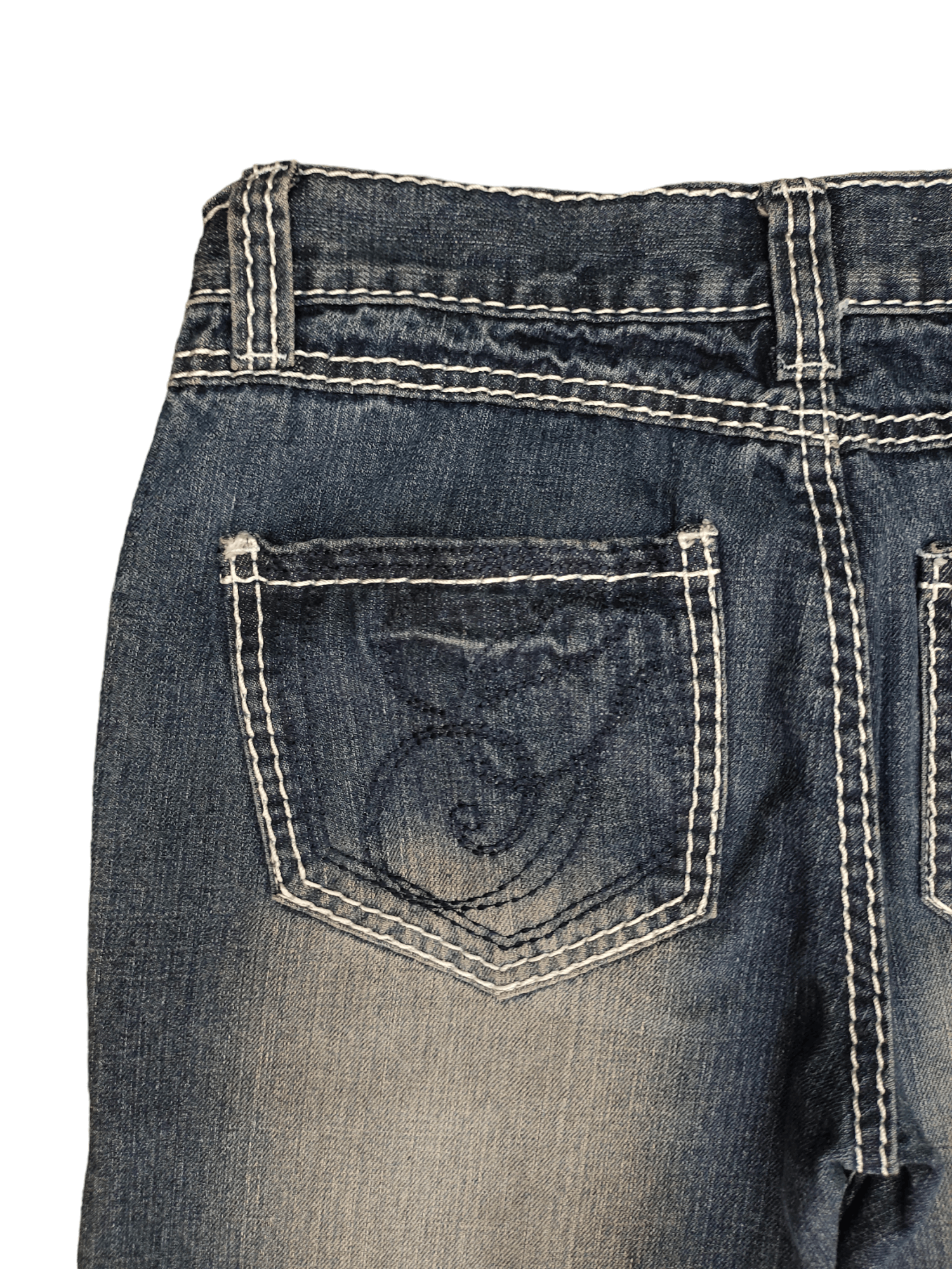 GOSTAR DE FUGA Japanese Brand Growth Amazing Washed Curved Denim Jeans Size US 31 - 13 Thumbnail