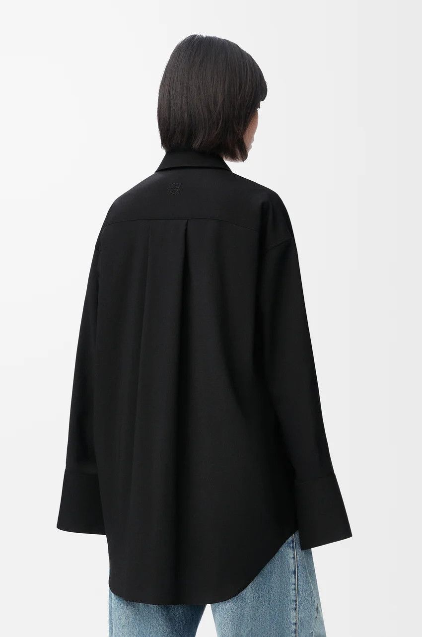 Loewe o1loc1c0525 Shirt In Wool in Black Size M / US 6-8 / IT 42-44 - 4 Thumbnail