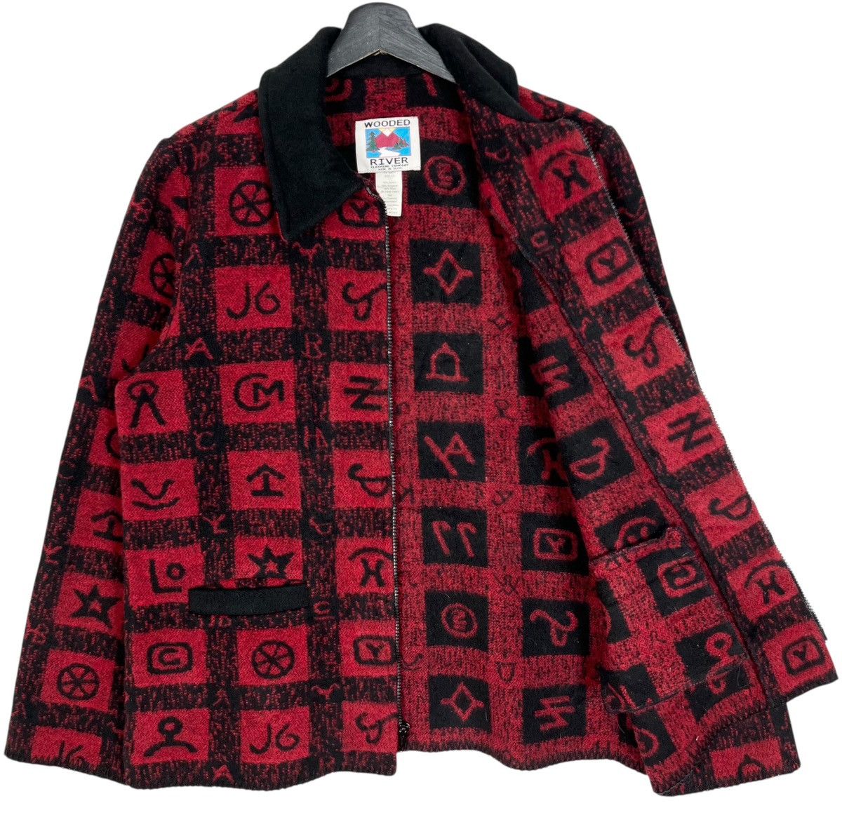 Vintage Vintage Wooded River Full Print Women Wool Jacket Size L / US 10 / IT 46 - 6 Thumbnail