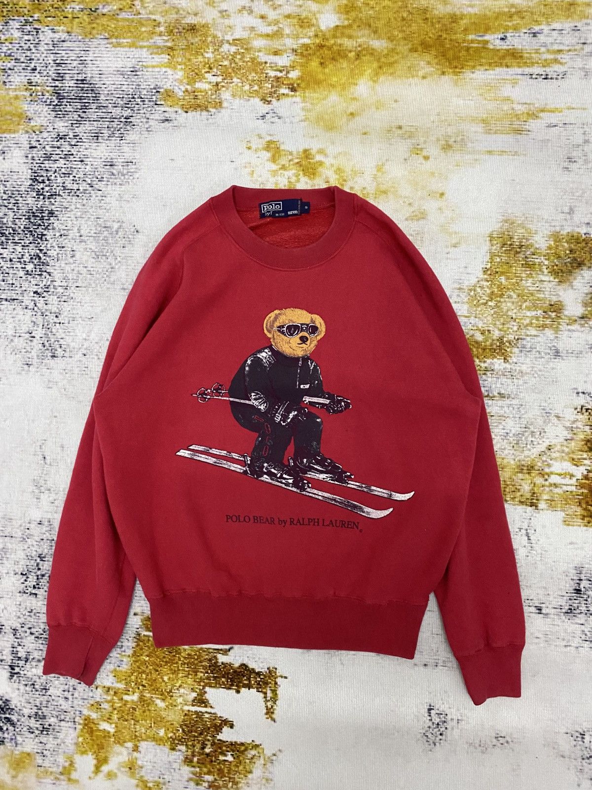 【希少品】90s’ POLO BEAR by RALPH LAUREN （L） Vintage Rare 90s Polo Bear by Ralph Lauren Hoodie L Size