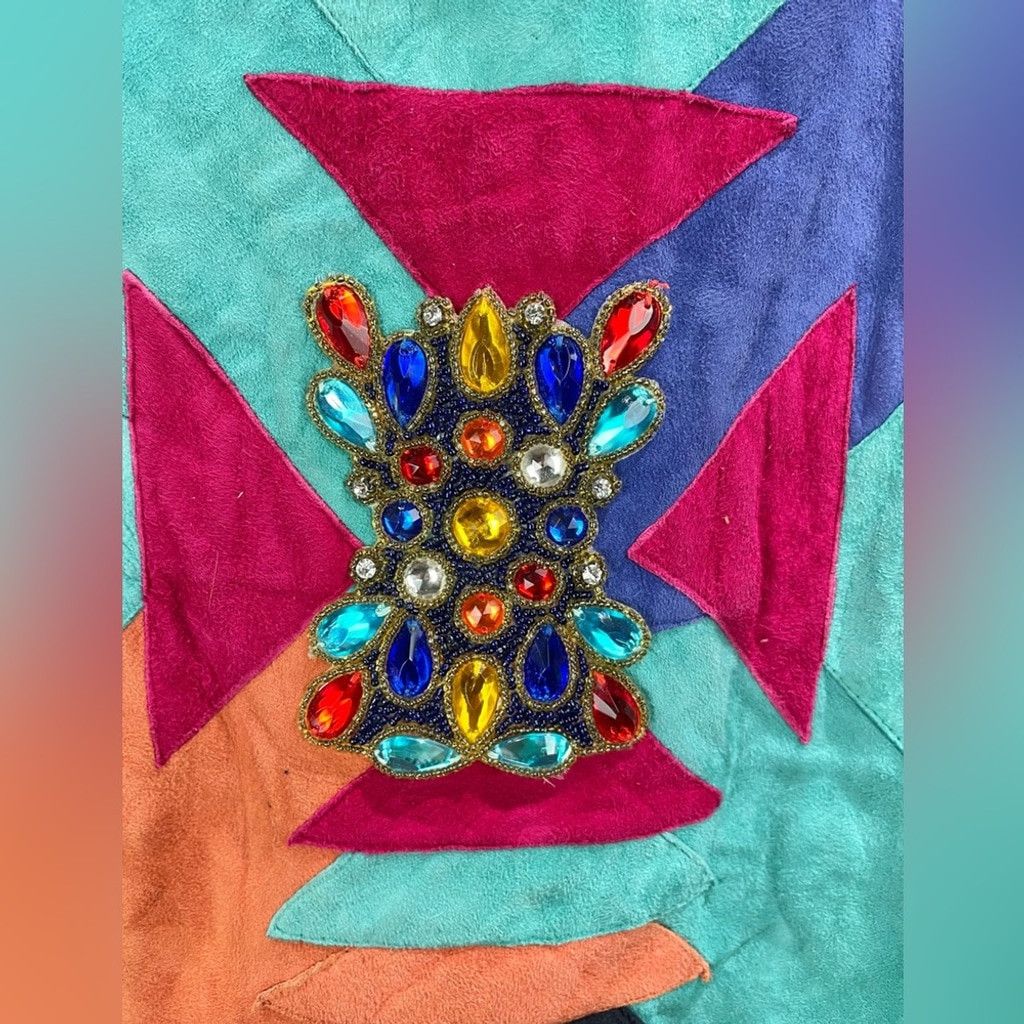 Vintage Vintage Embellished Denim & Suede Patchwork Moto Bomber L Size L / US 10 / IT 46 - 8 Thumbnail