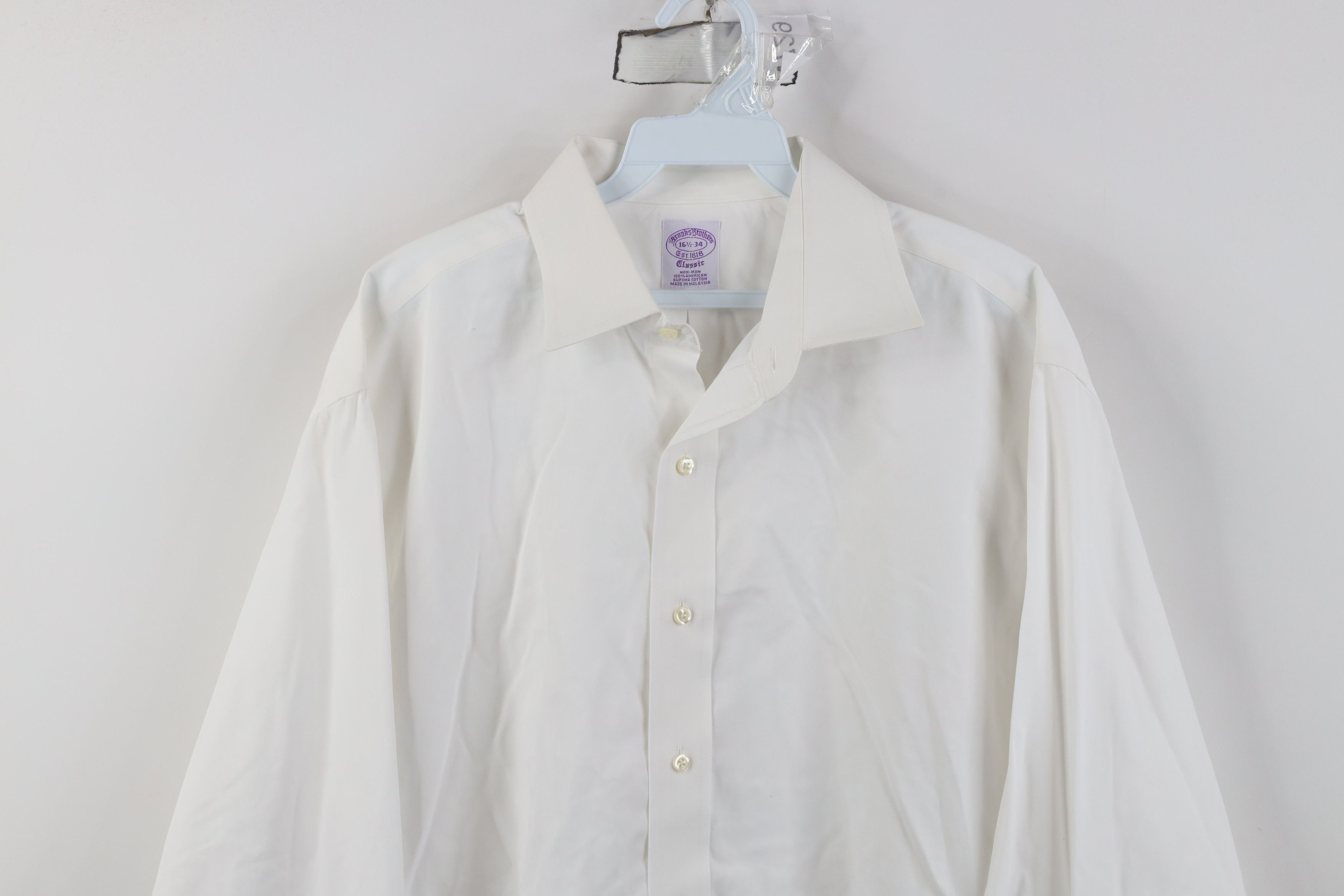 Brooks Brothers Vintage 90s Brooks Brothers Cuff Collared Dress Shirt White Size US M / EU 48-50 / 2 - 2 Thumbnail