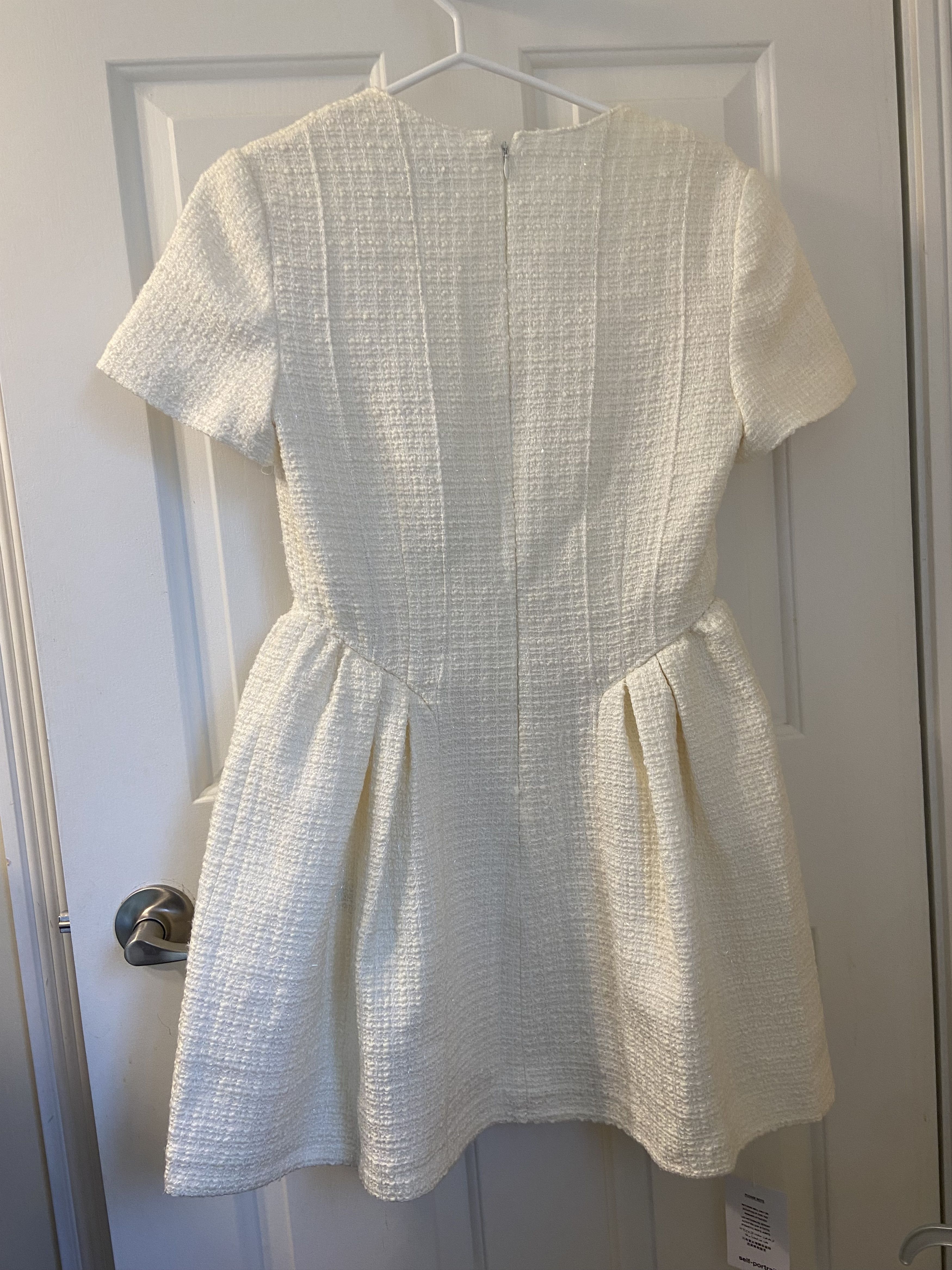 Self-Portrait Self-Portrait Bridal Bouclé Minidress, Short Sleeve Size M / US 6-8 / IT 42-44 - 6 Thumbnail