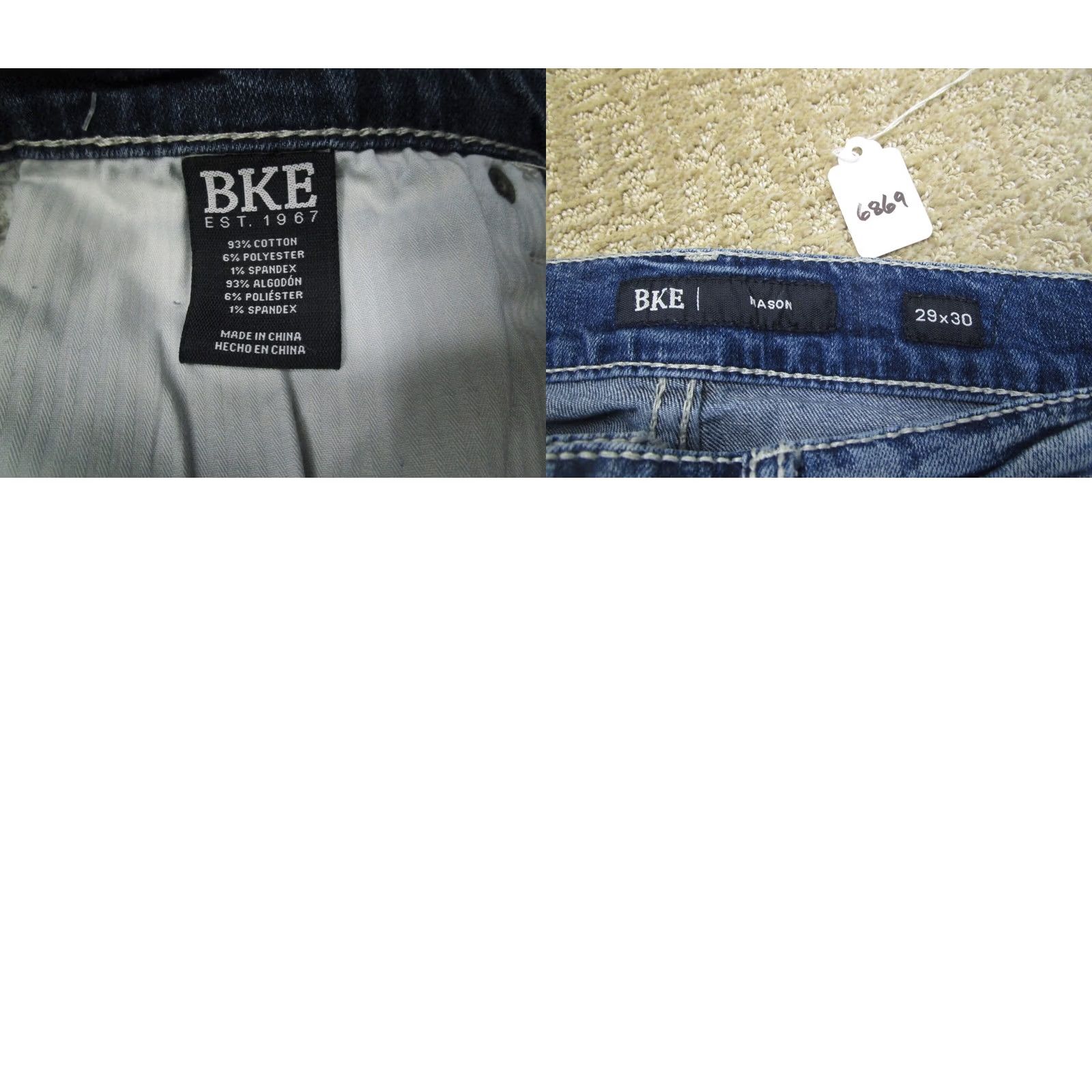 Vintage BKE Jeans Buckle Men's 29x30 Light Wash Distressed Tapered Low Rise Size US 29 - 8 Thumbnail
