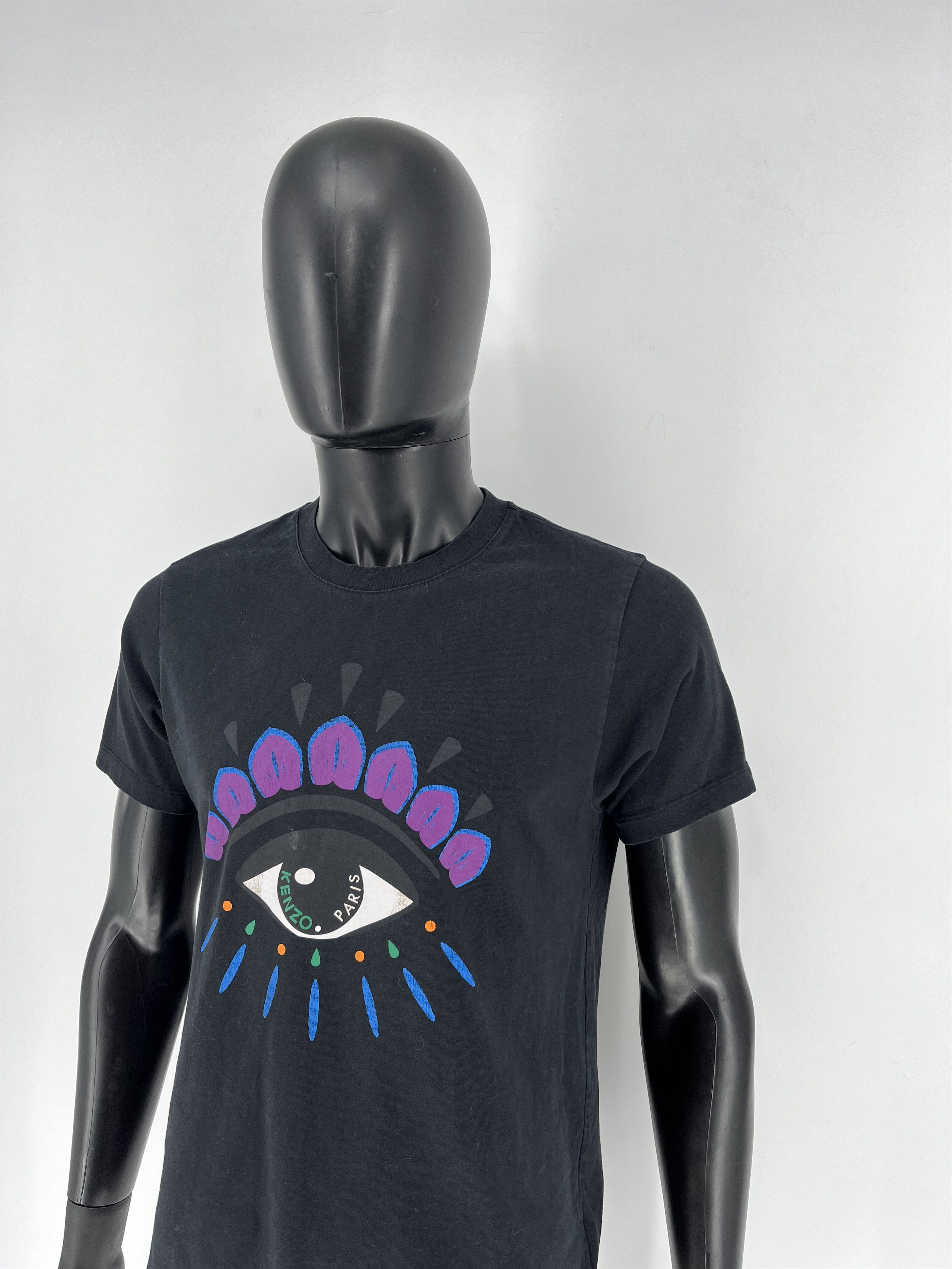 Kenzo Vintage Kenzo Black Cotton Eye Printed T-Shirt M Size US M / EU 48-50 / 2 - 4 Thumbnail