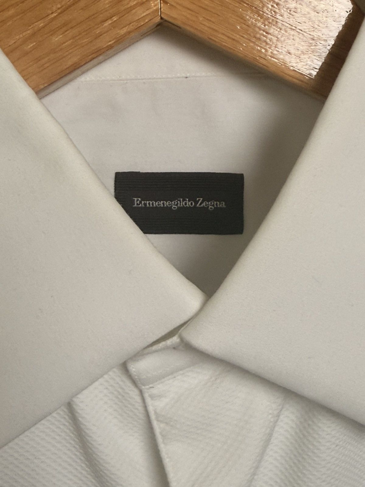 Ermenegildo Zegna Ermenegildo Zegna Formal Piquet Evening Shirt Size US M / EU 48-50 / 2 - 2 Thumbnail