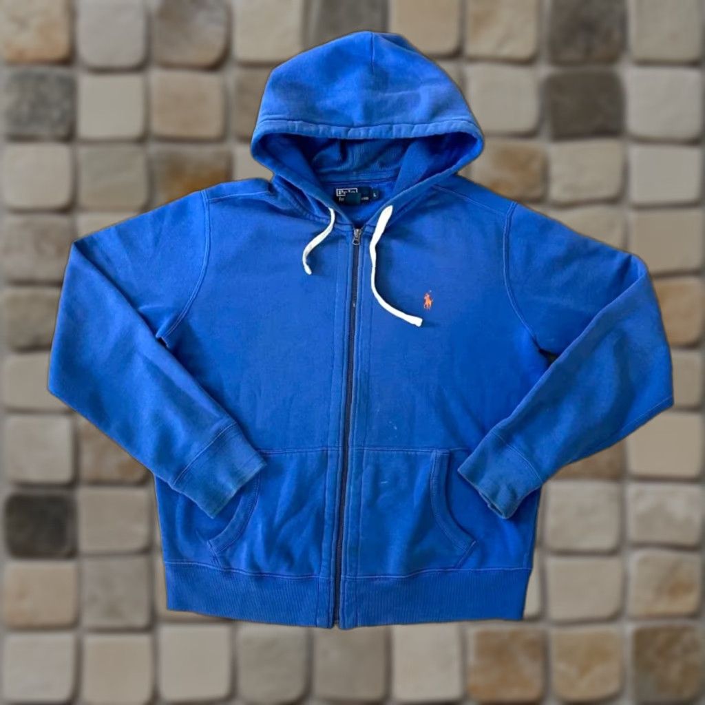 Polo Ralph Lauren VINTAGE Polo Ralph Lauren Hoodie Shirt Adult Large Blue Orange Pony Mens Size US L / EU 52-54 / 3 - 1 Thumbnail