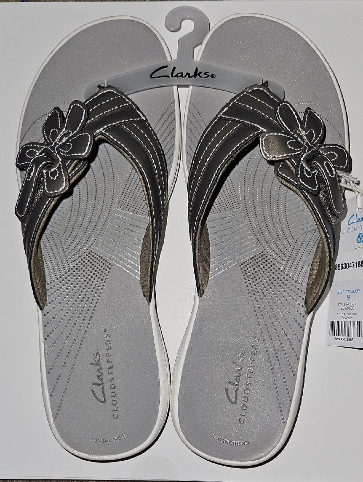 Clarks Clarks Brown Floral-Accent Cloudsteppers Sandals Size US 9 / IT 39 - 1 Thumbnail