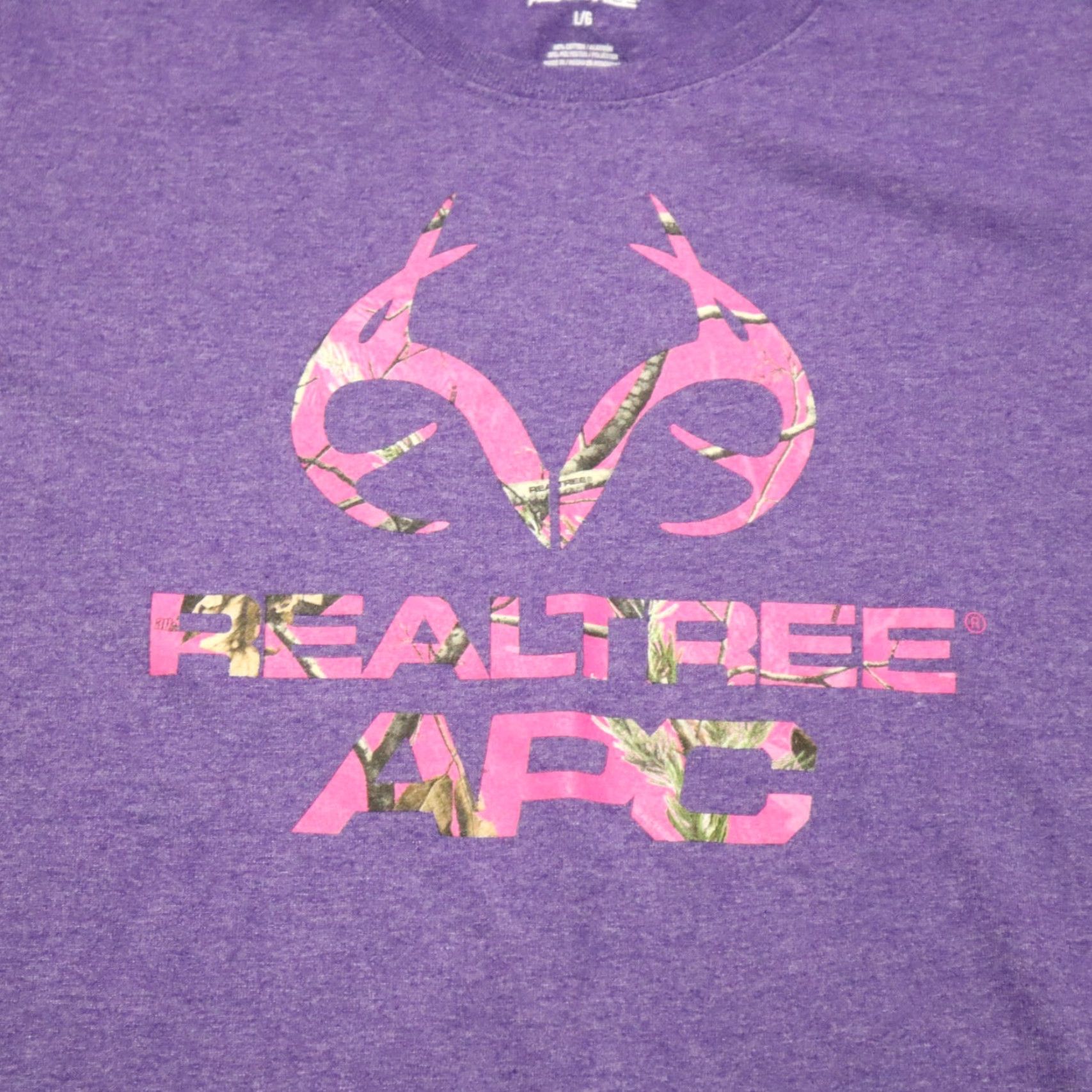 Realtree Realtree APC Purple Short Sleeve Shirt Adult Women's L Size Purple Regular Cotton Blend T-Shirt Women's Shirt 90s Graphic Style: Basic, Casual Size L / US 10 / IT 46 - 2 Thumbnail