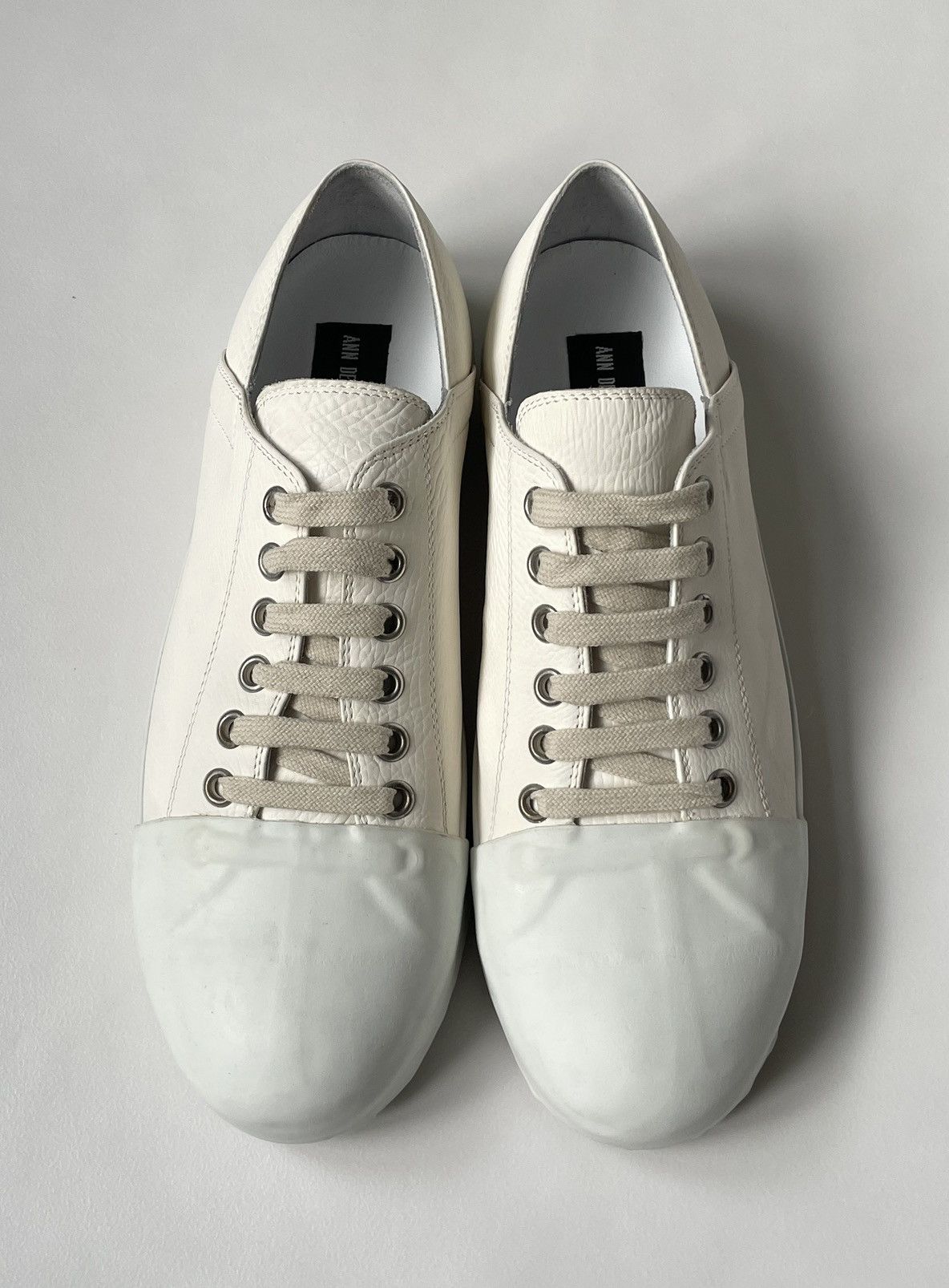 image of Ann Demeulemeester Early 2010S Dipped Front Sneakers in Sail White, Men's (Size 11)