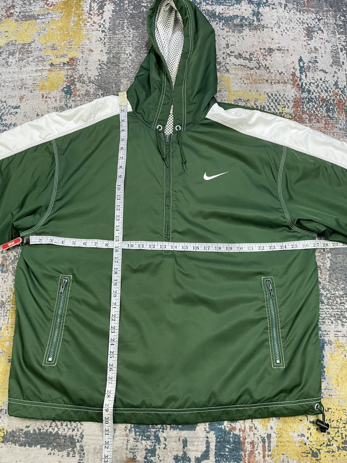 Nike Vtg 90s Nike Half Zipper Swoosh Hooded Windbreakers Size US XL / EU 56 / 4 - 9 Thumbnail