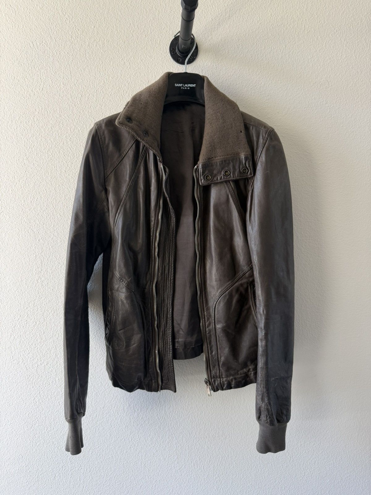 Rick Owens FW11 Calfskin Intarsia Leather Jacket S Size US S / EU 44-46 / 1 - 1 Thumbnail