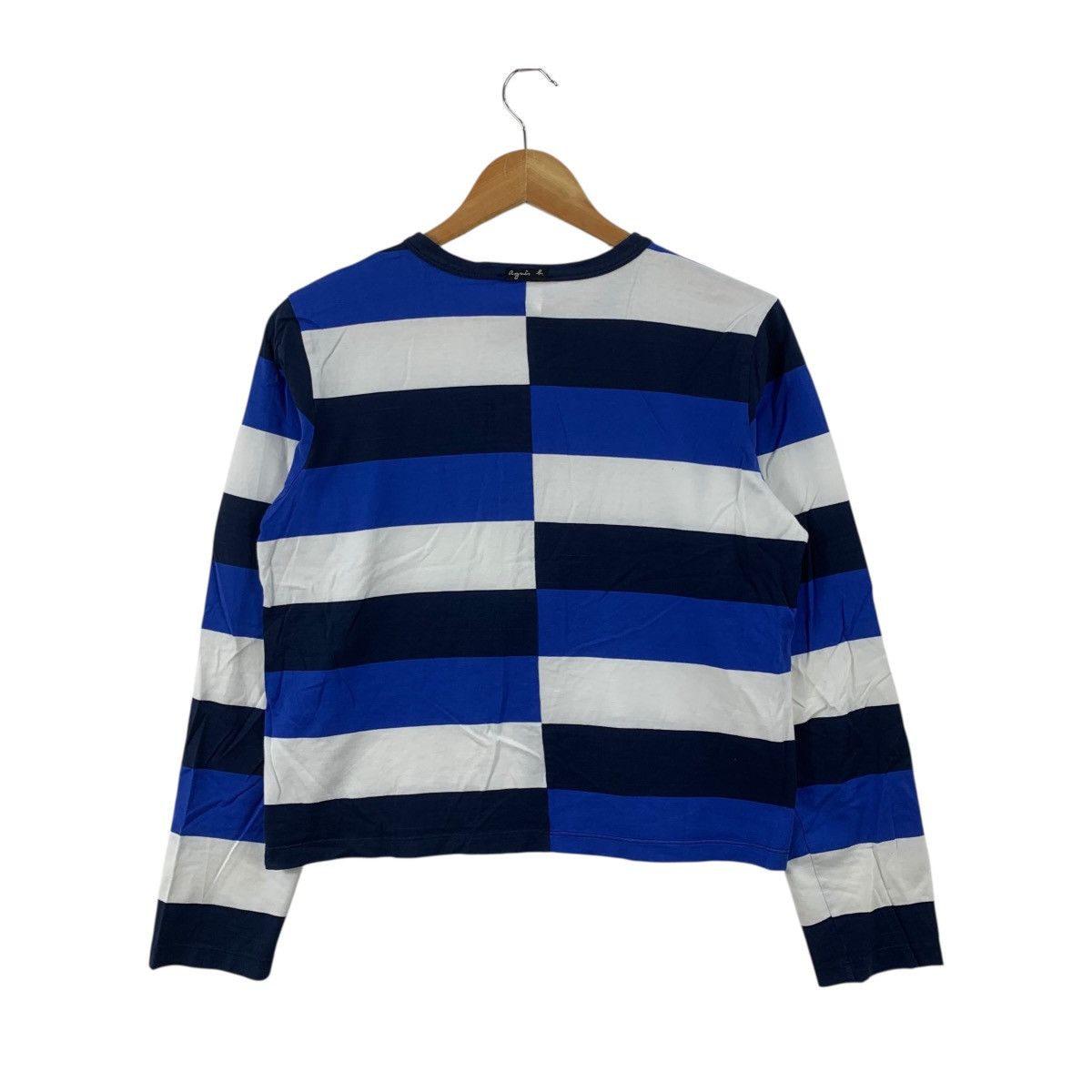 agnes b. AGNES B PORTUGAL Striped Japanese Brand Cotton Zipper Jacket Size S / US 4 / IT 40 - 2 Thumbnail
