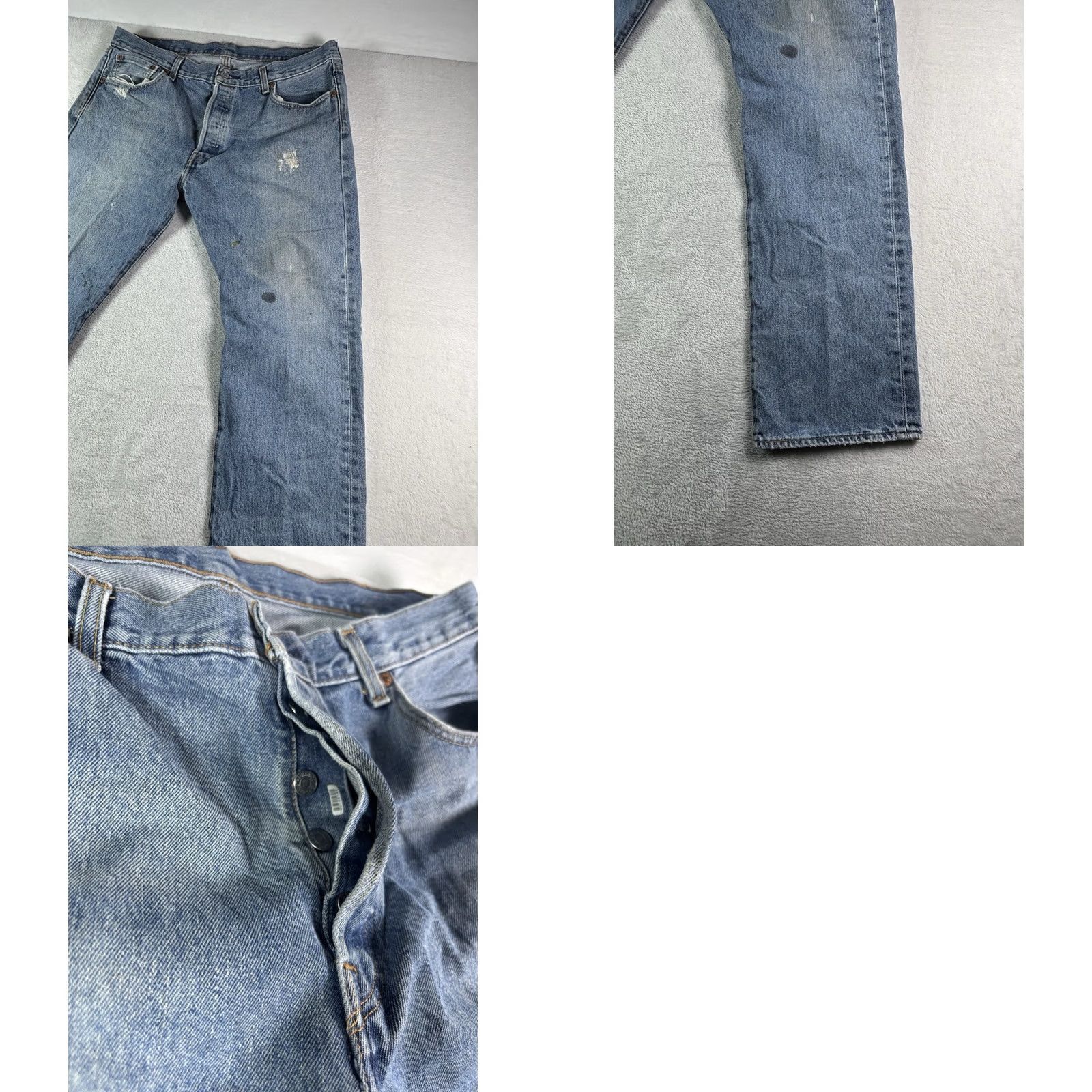 Levi's VINTAGE Levi's 501 Jeans Mens 36x30 Button Fly Distressed Denim Straight Leg Fit Stonewash Blue Size US 36 / EU 52 - 10 Thumbnail