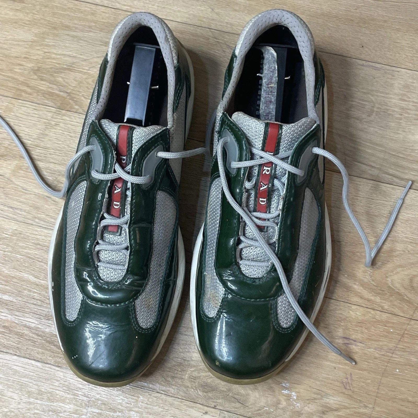 Prada Prada America's Cup Linea Rossa green Patent Leather Mesh Size US 8 / IT 38 - 4 Thumbnail