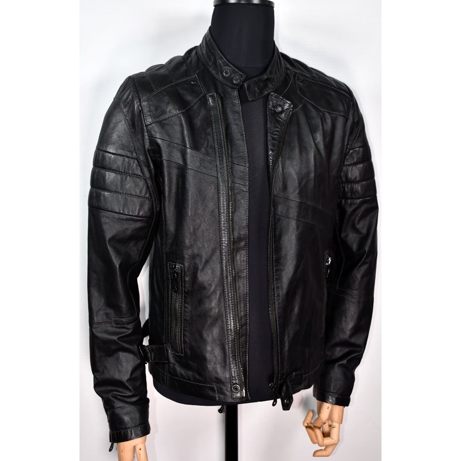G-Star G-Star RAW Marchant JKT Biker Leather Mens Jacket M Black Static 1-0 Size US M / EU 48-50 / 2 - 4 Thumbnail