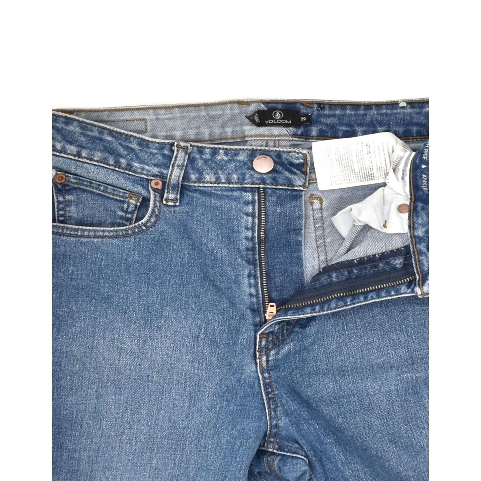 Volcom VOLCOM Womens Slim Jeans Blue W29 L26 Cotton Size 29" - 3 Thumbnail